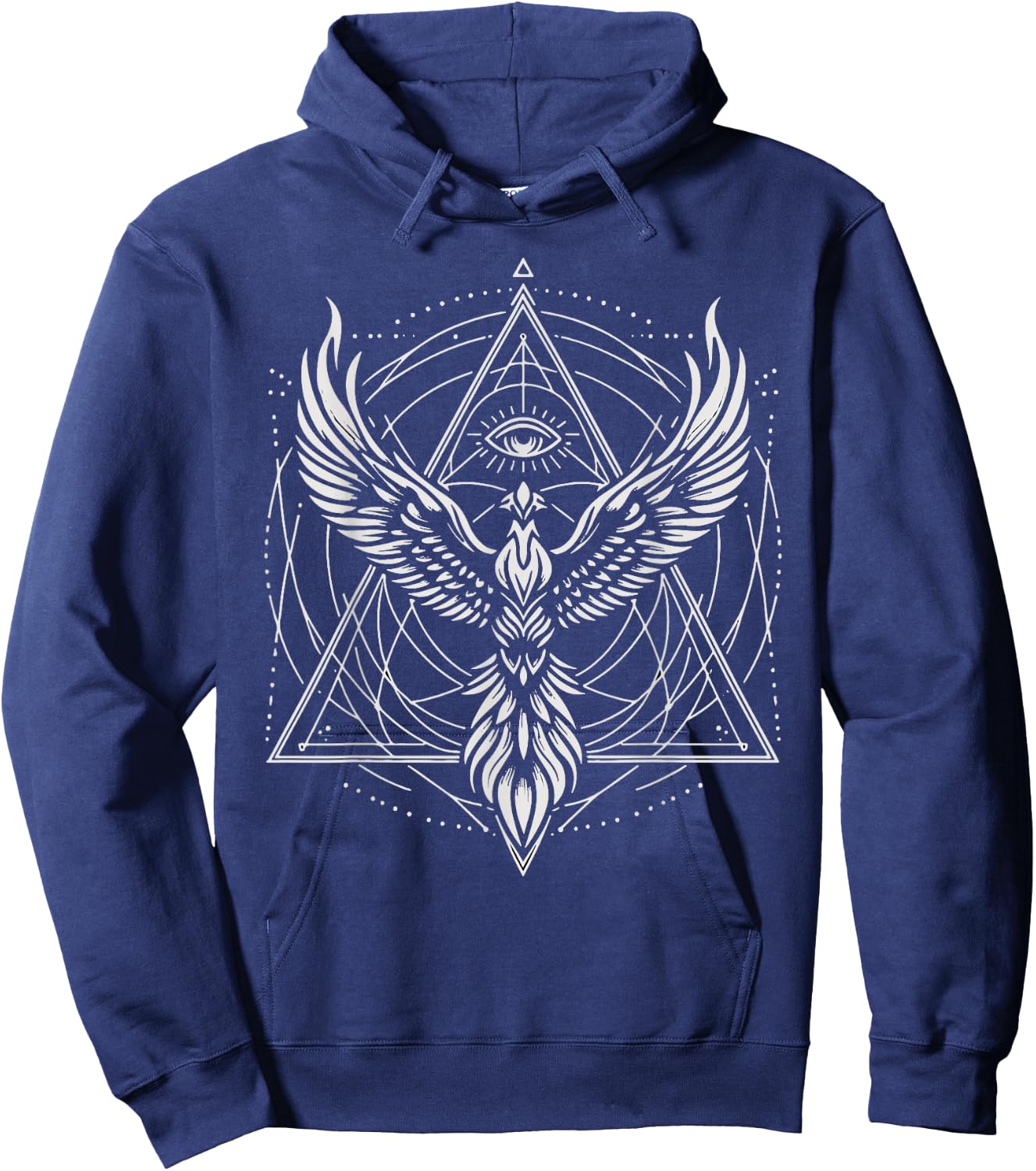 Phoenix Third Eyes Sacred Geometry Spiritual Geometric Hoodie - Hoodie | Navy