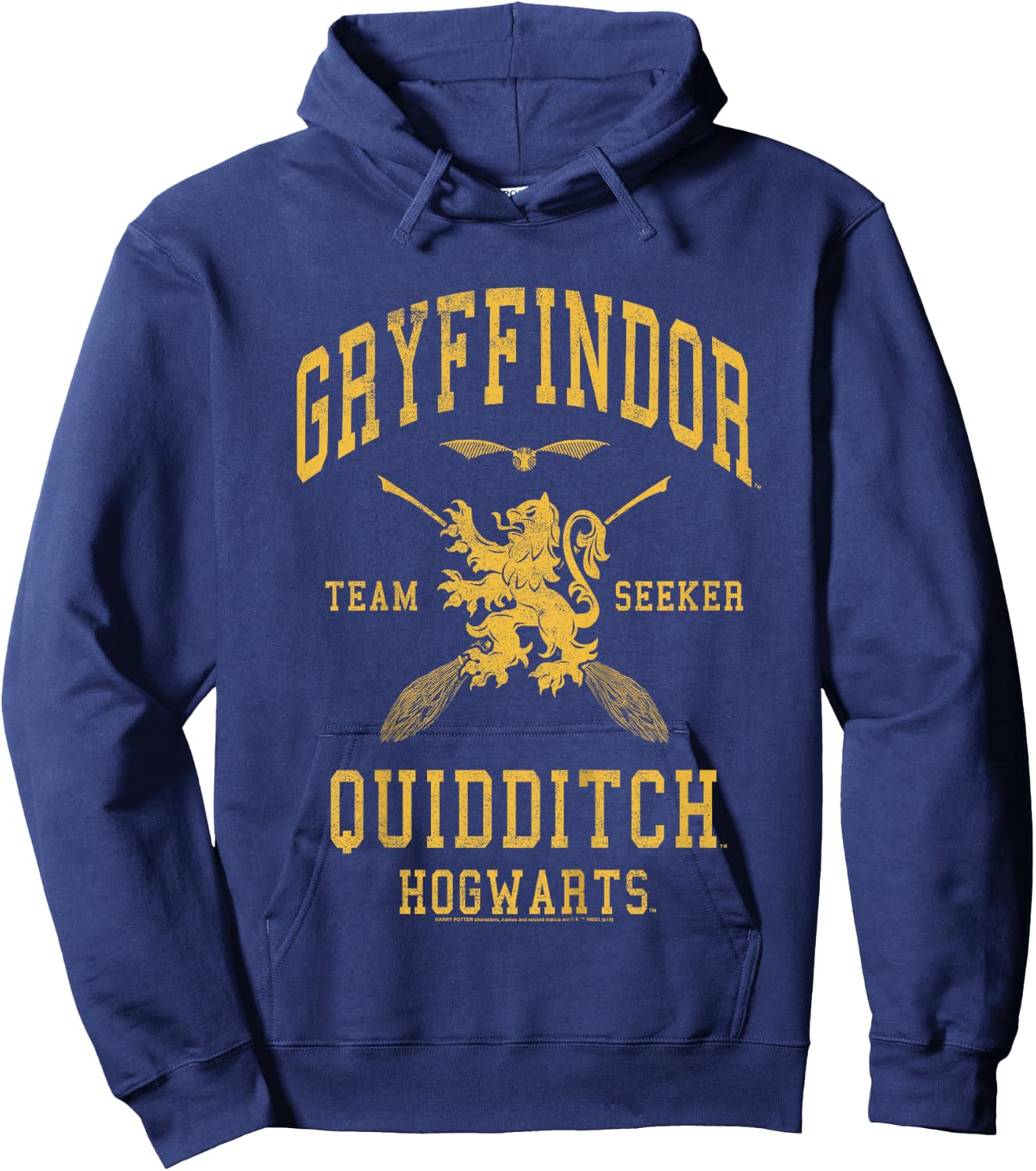 Kids Harry Potter Gryffindor Team Seeker Text Hoodie - Hoodie | Navy