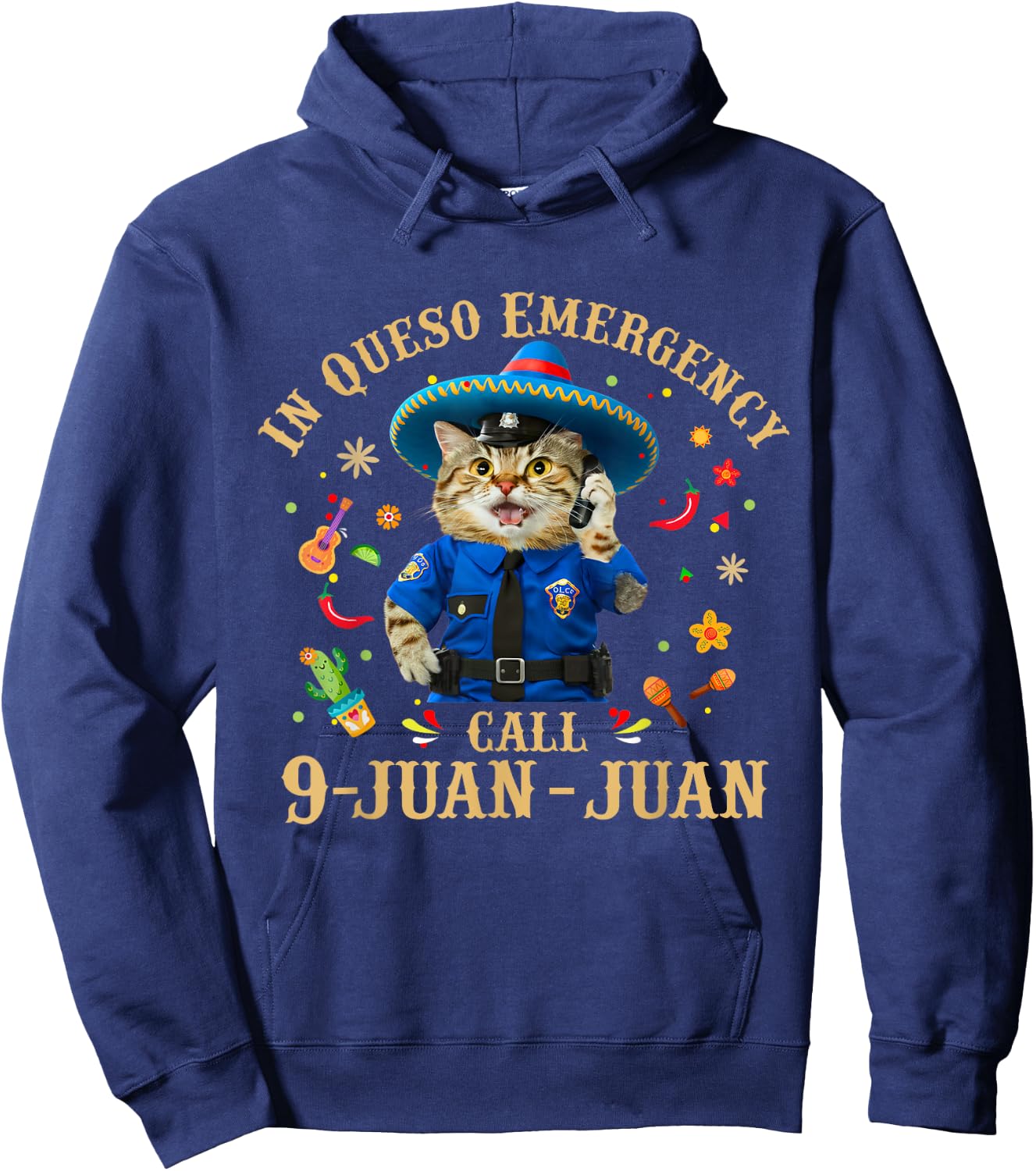 Funny Cinco De Mayo Paramedic Tacos Cat Lover 911 Dispatcher Men Women Hoodie - Hoodie | Navy