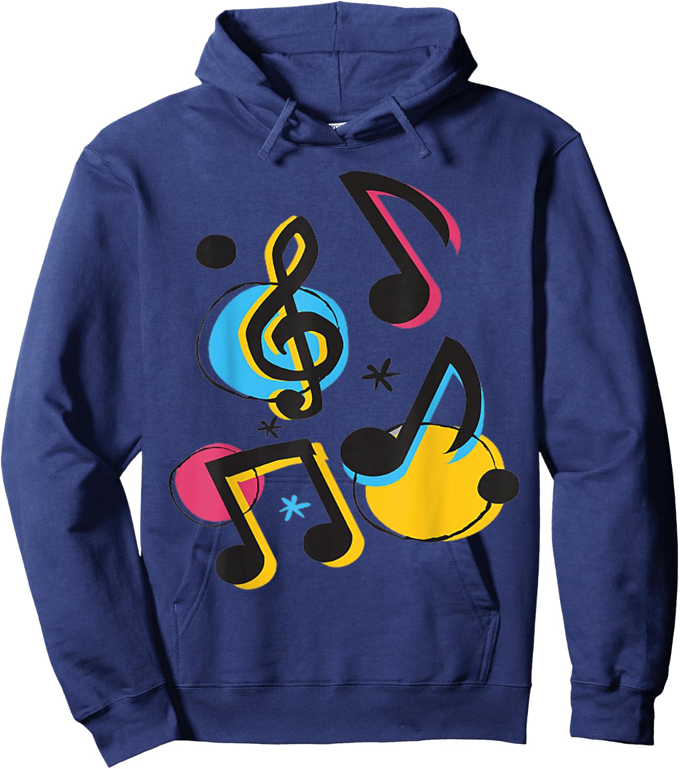 Retro Colored Music Notes Design for Musicians Hoodie - Hoodie | Navy