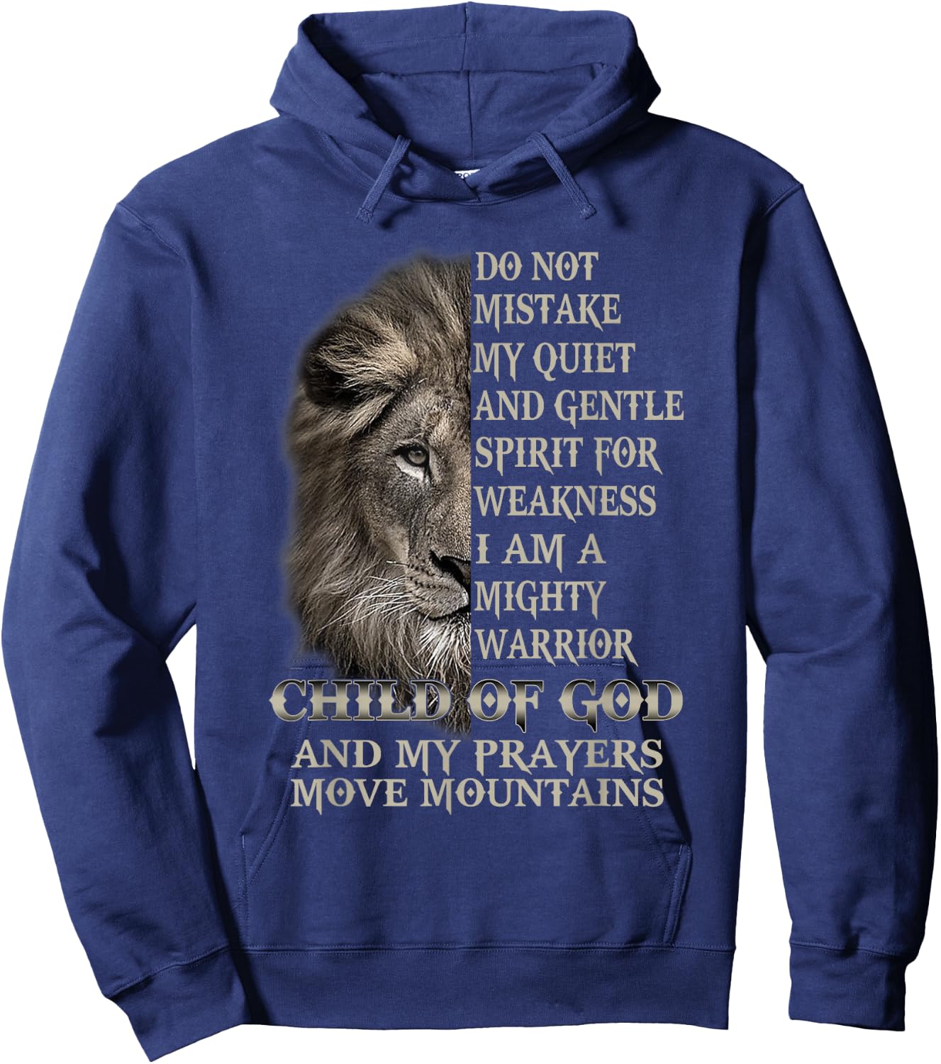 I Am A Mighty Warrior Child Of God Lion Christ Jesus Lover Hoodie - Hoodie | Navy