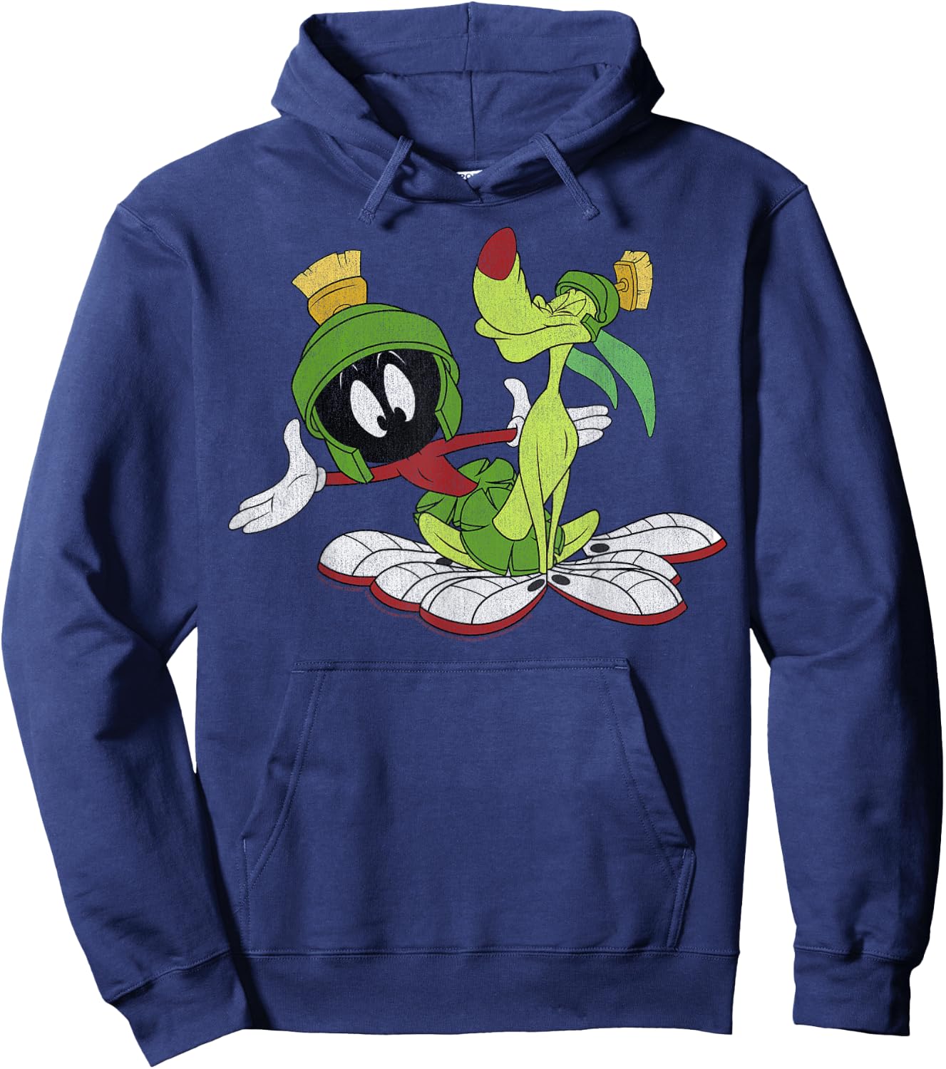 Looney Tunes Marvin The Martian And K-9 Portrait Hoodie - Hoodie | Navy
