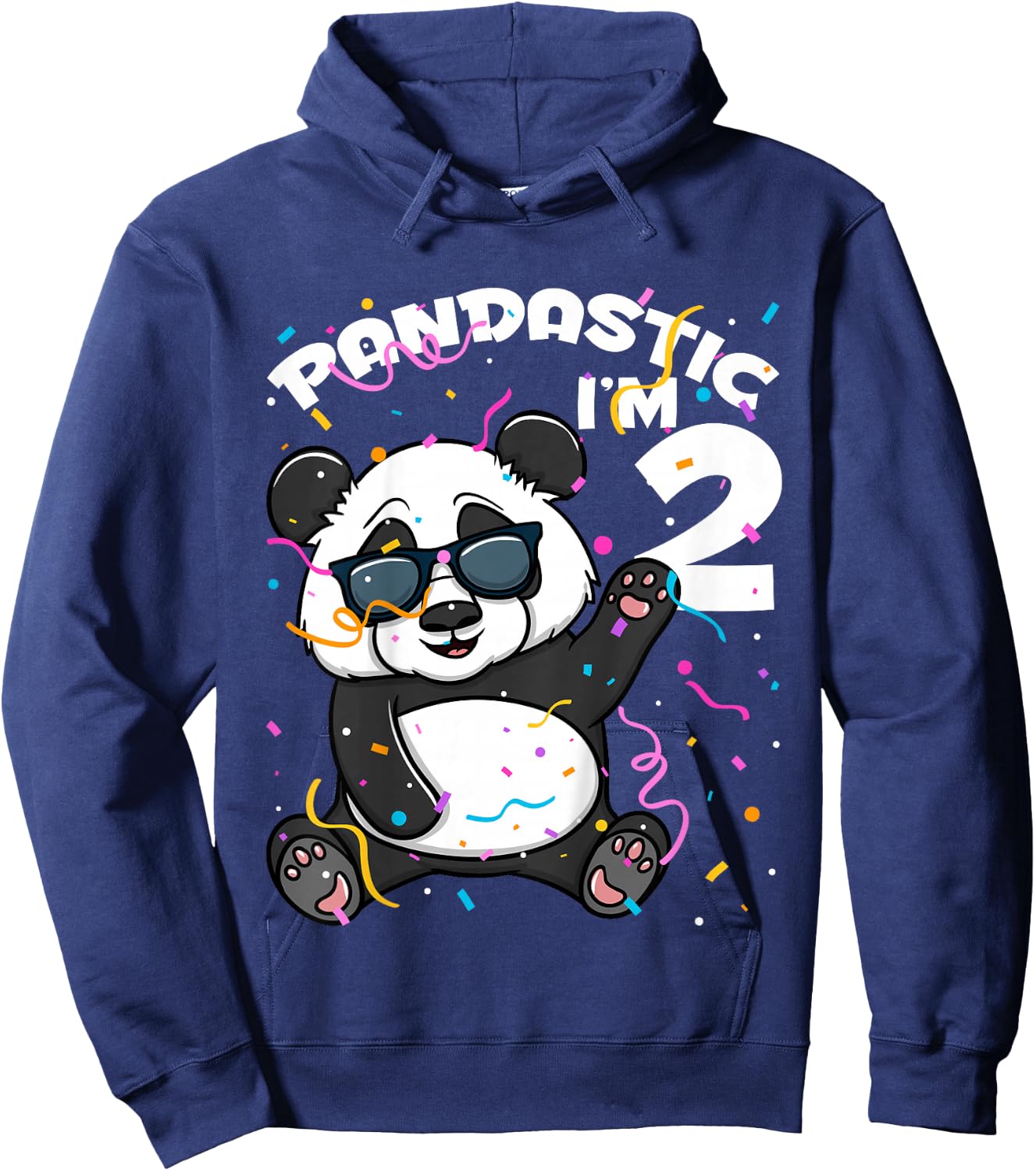 Kids 2nd Birthday Panda Pandastic 2 Year Old Boys Girls Hoodie - Hoodie | Navy