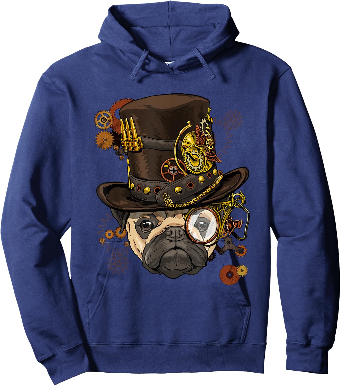 Steampunk Pug Dog Steampunk Pug Lovers Hoodie - Hoodie | Navy
