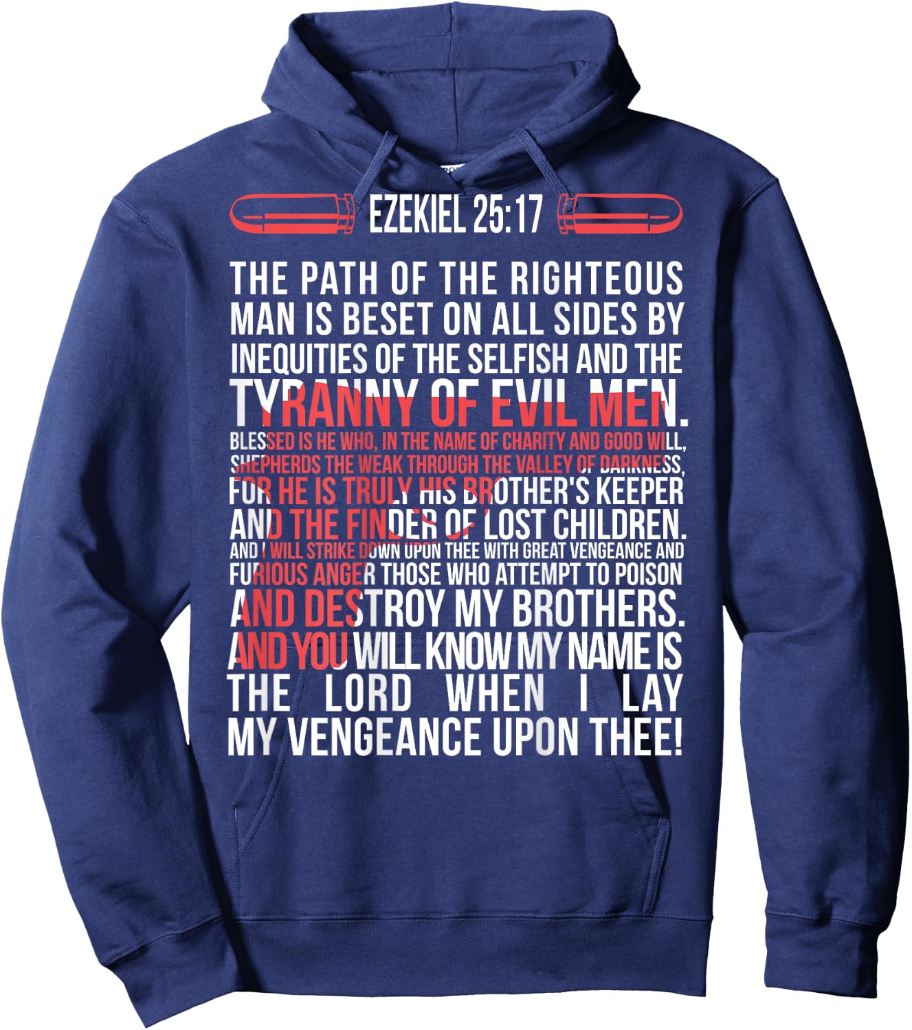 17 - The Path of the righteous man is beset on Hoodie - Hoodie | Navy