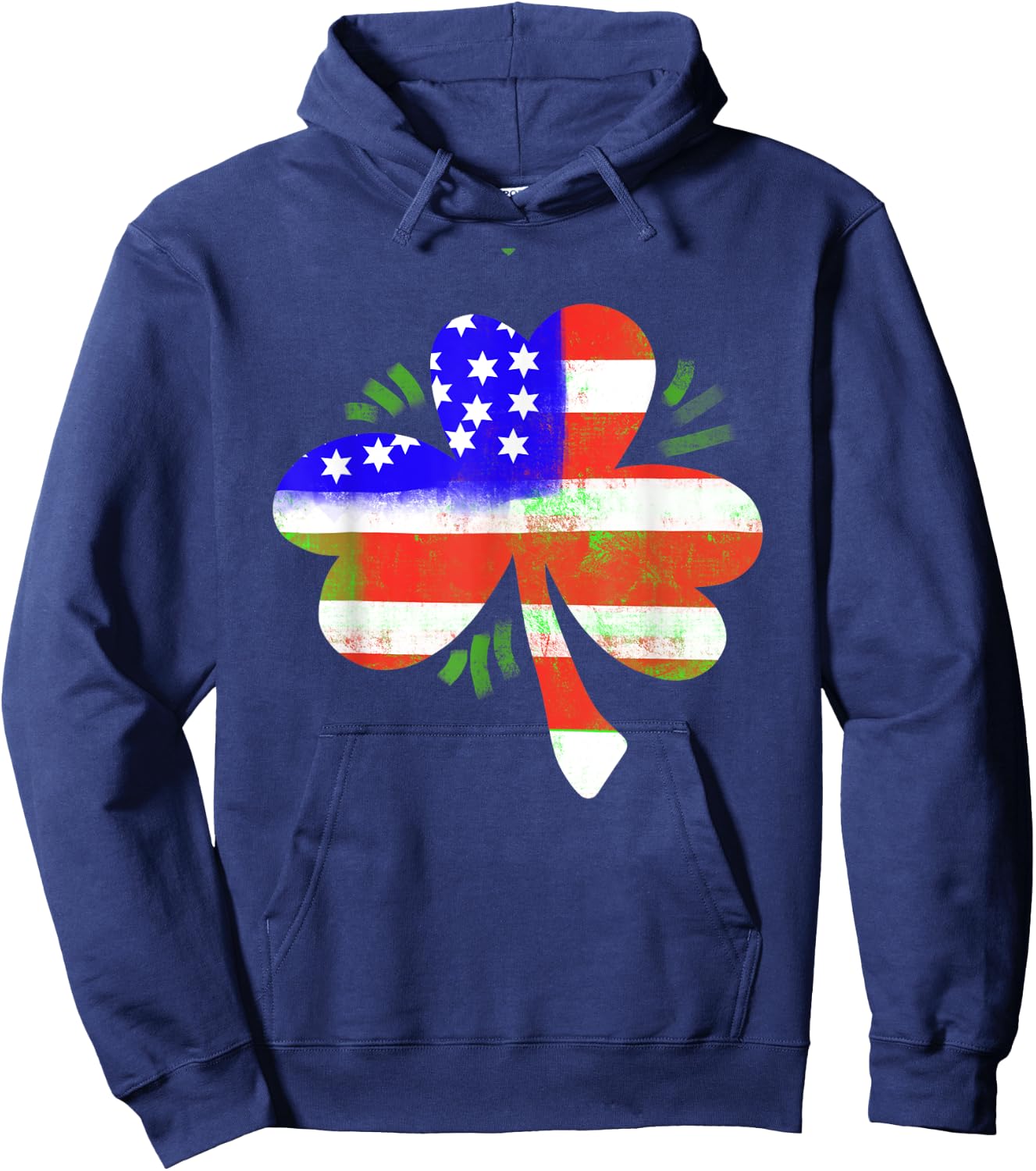 Saint Patrick's Day Irish Red White & Blue Shamrock Gift Hoodie - Hoodie | Navy
