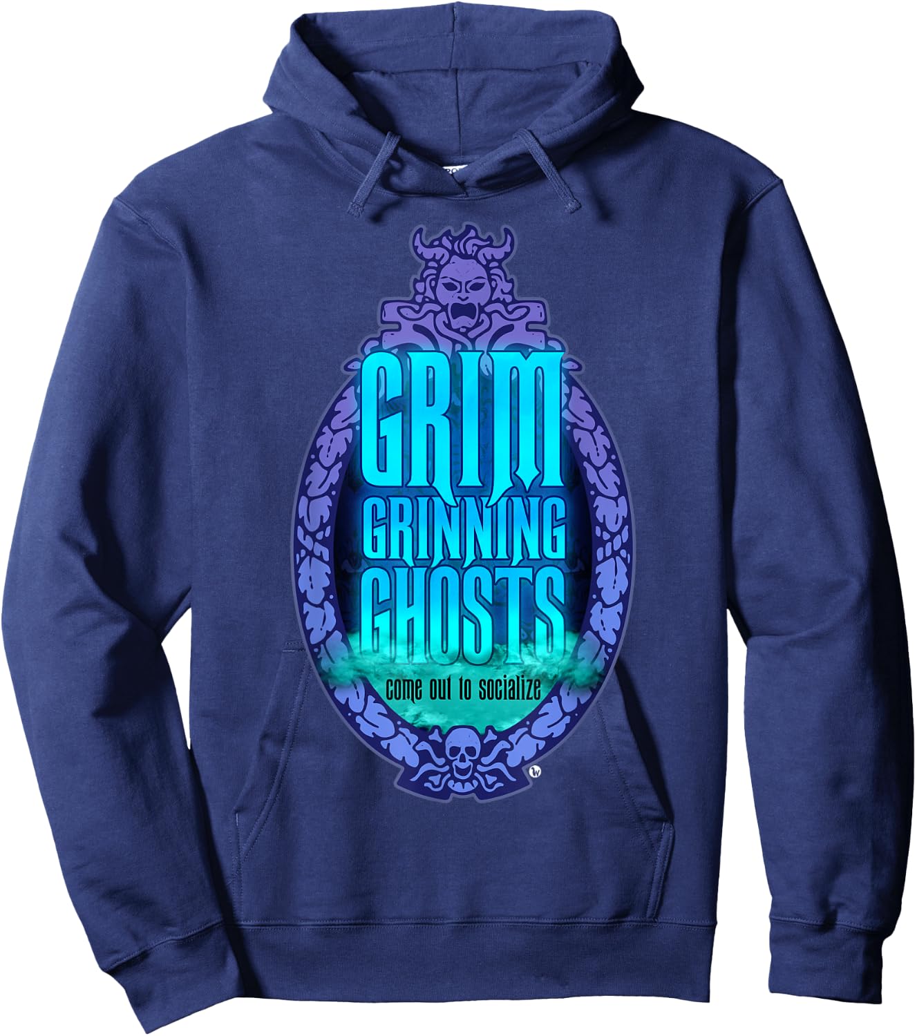 Grim Grinning Ghost Haunted Socialize & Women Hoodie - Hoodie | Navy