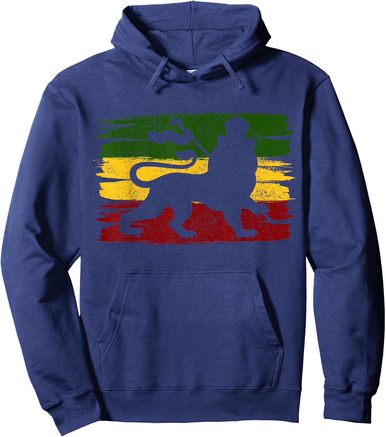 Rastafari Jamaica Reggae Music Rasta Lion of Judah Hoodie - Hoodie | Navy