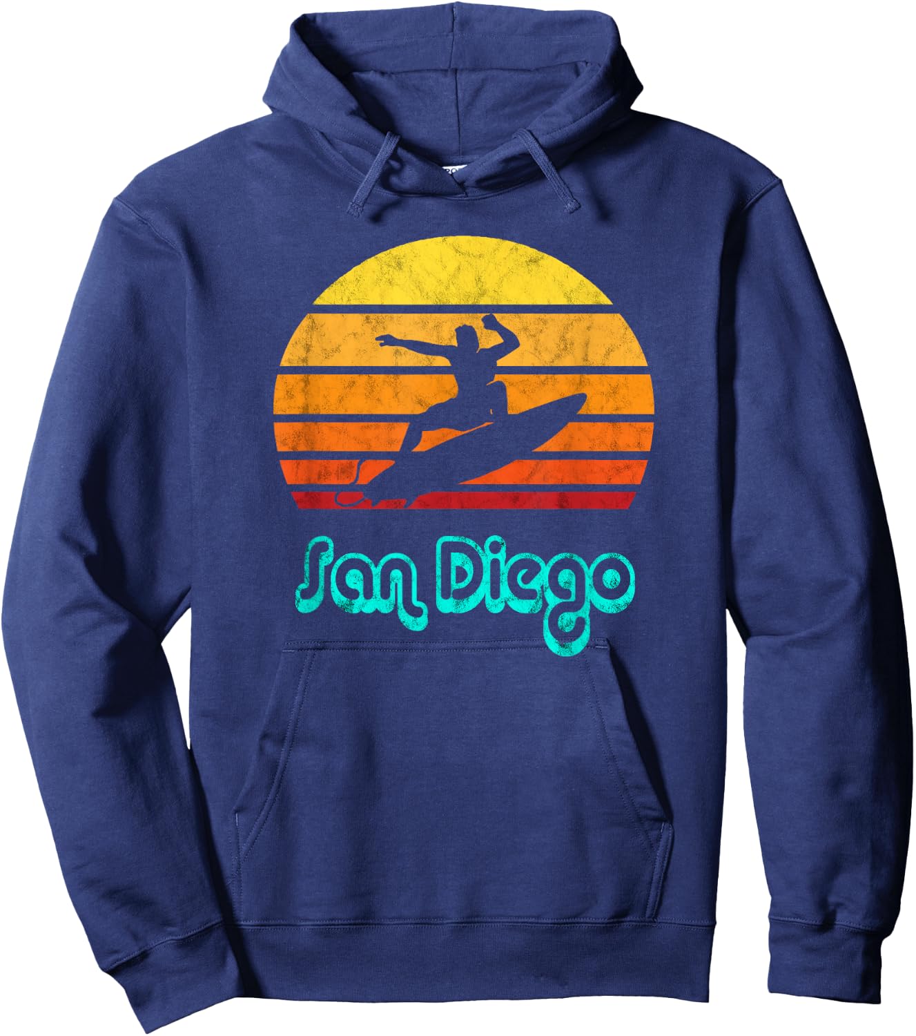 San Diego Souvenir Retro Surf Vintage California Gifts Hoodie - Hoodie | Navy