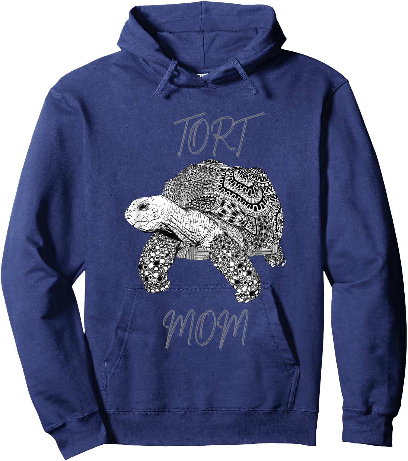 Tort Mom Sulcata African Spurred Tortoise Turtle Shell Hoodie - Hoodie | Navy