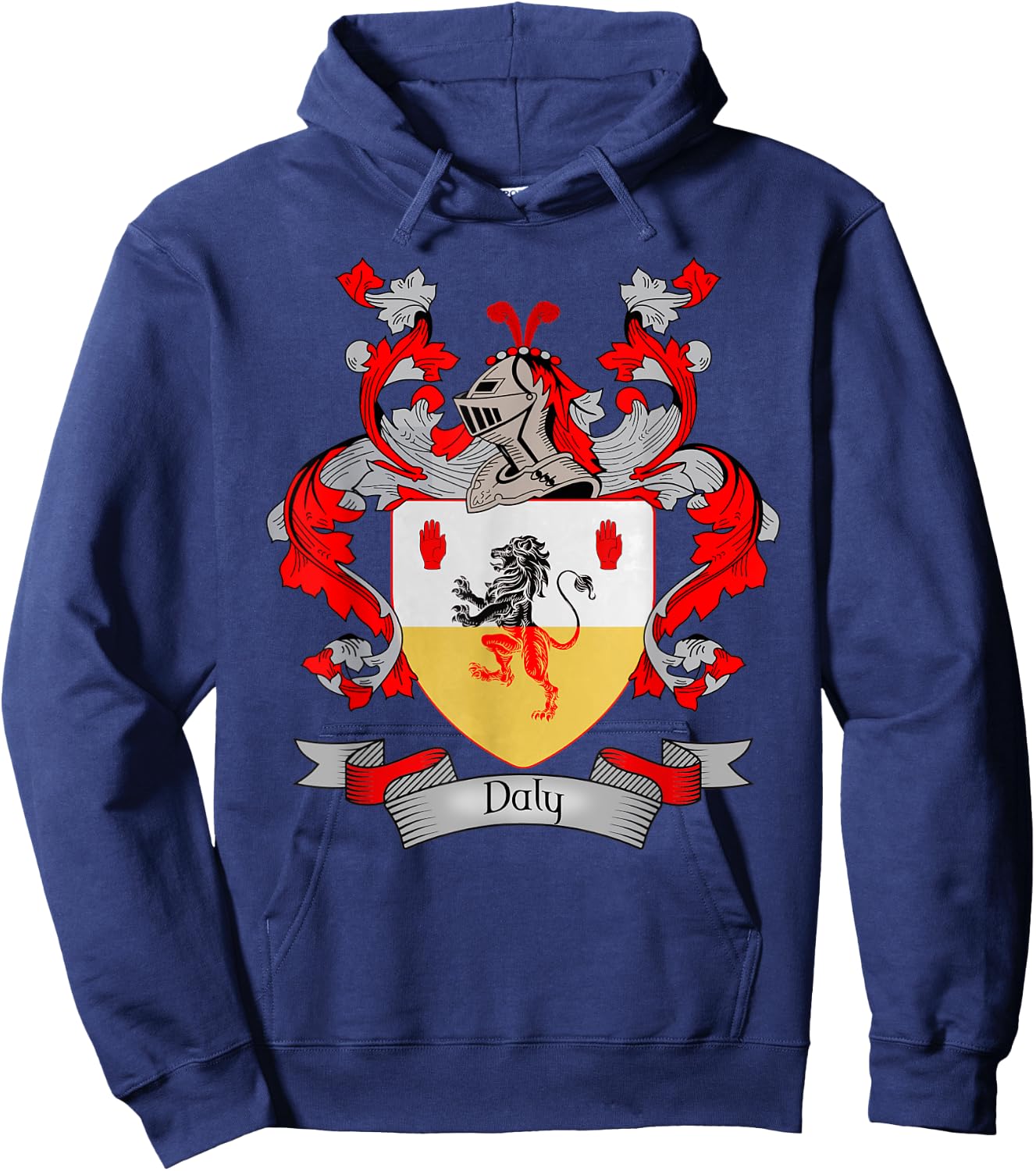 Daly Coat of Arms | Daly Surname Family Crest Hoodie - Hoodie | Navy