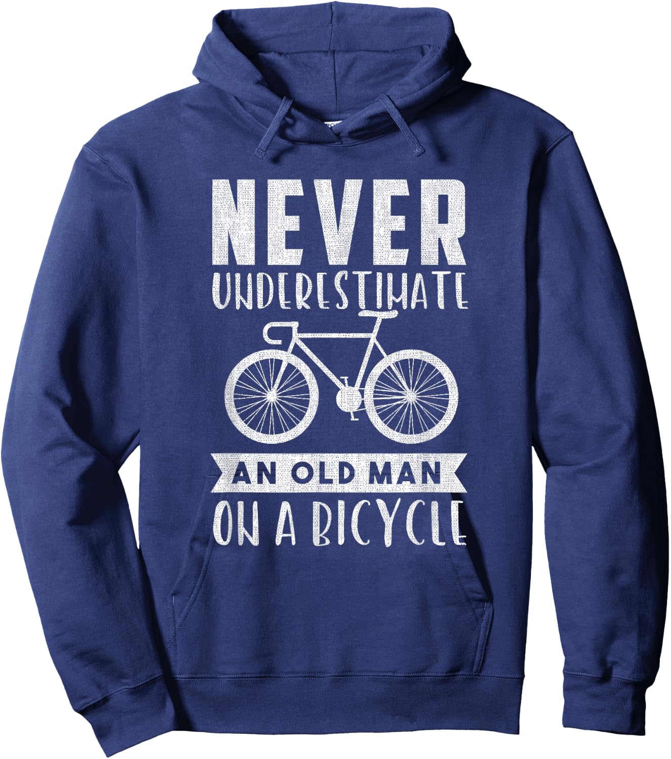 Never Underestimate An Old Man On A Bicycle Hoodie - Hoodie | Navy