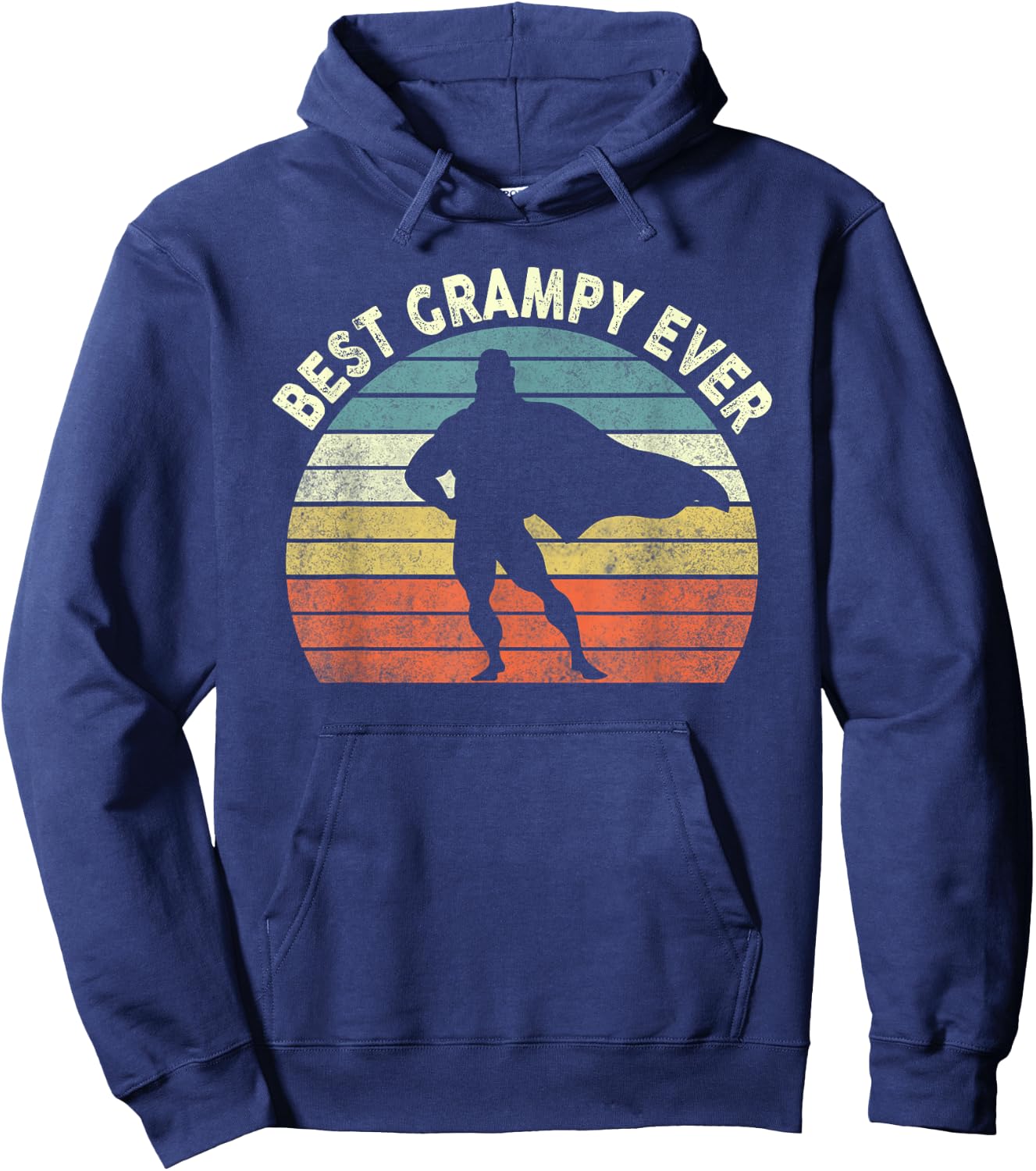 Best. Grampy. Ever. Vintage Superhero Father's Day Gift Hoodie - Hoodie | Navy