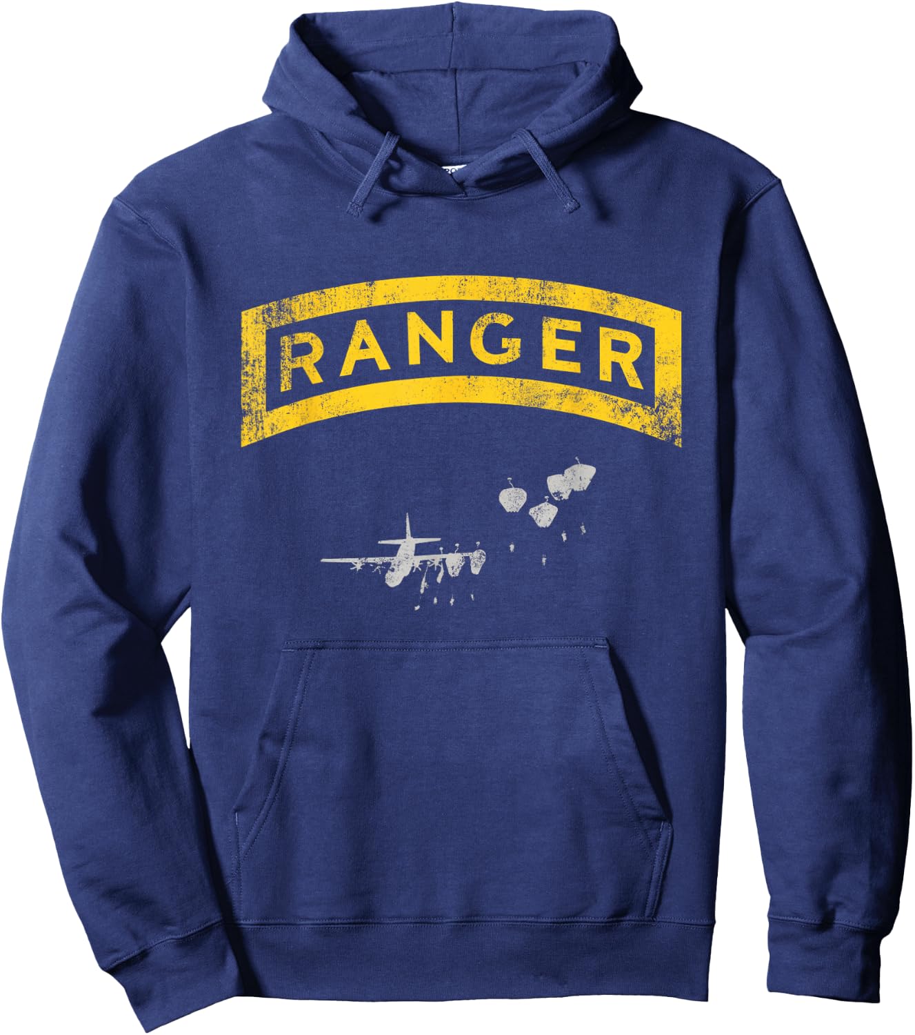 US Army Ranger Tab Airborne Ranger Military Veteran Vintage Hoodie - Hoodie | Navy