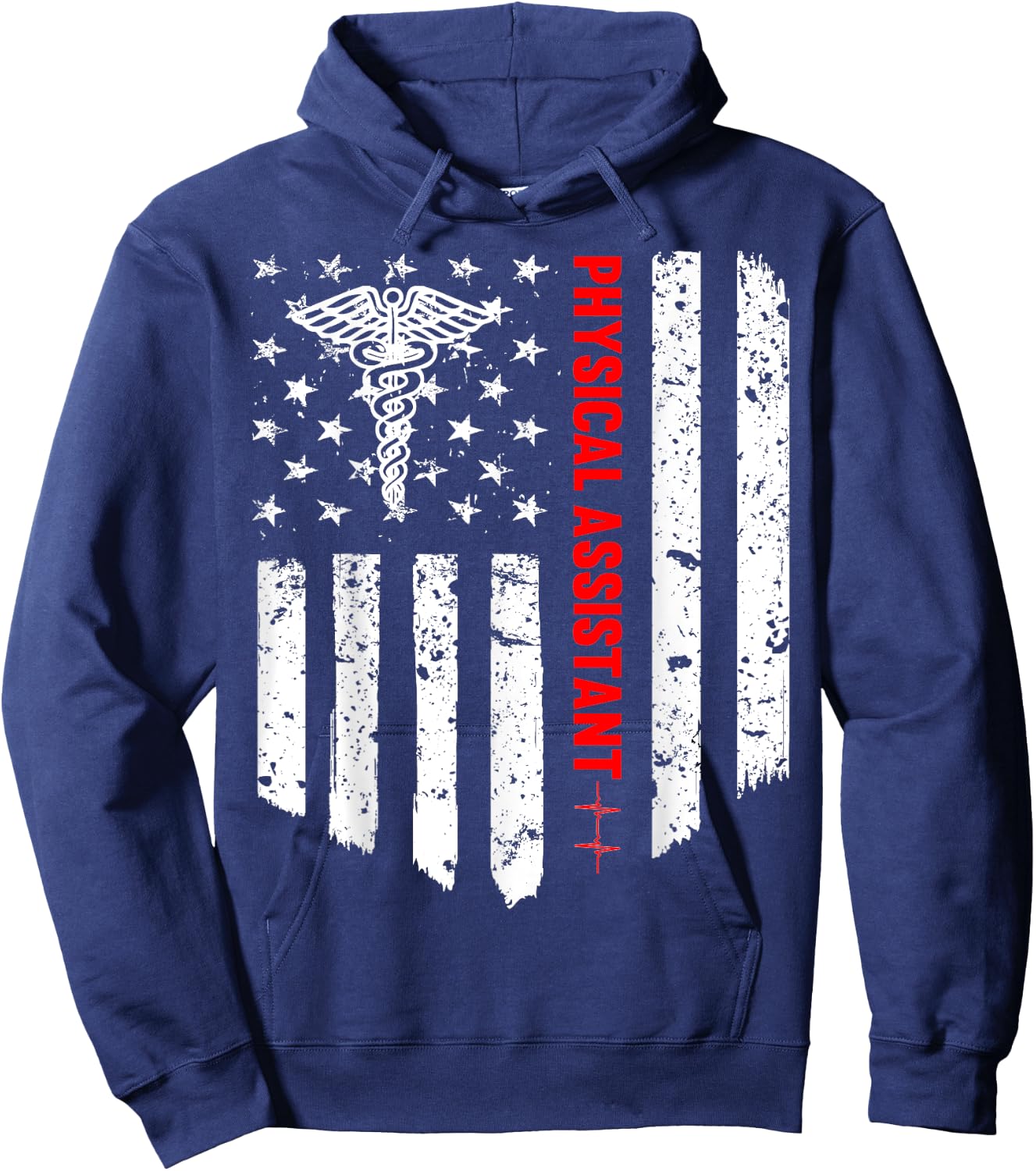 Physician Assistant American Flag Patriotic Medicine Gift Hoodie - Hoodie | Navy