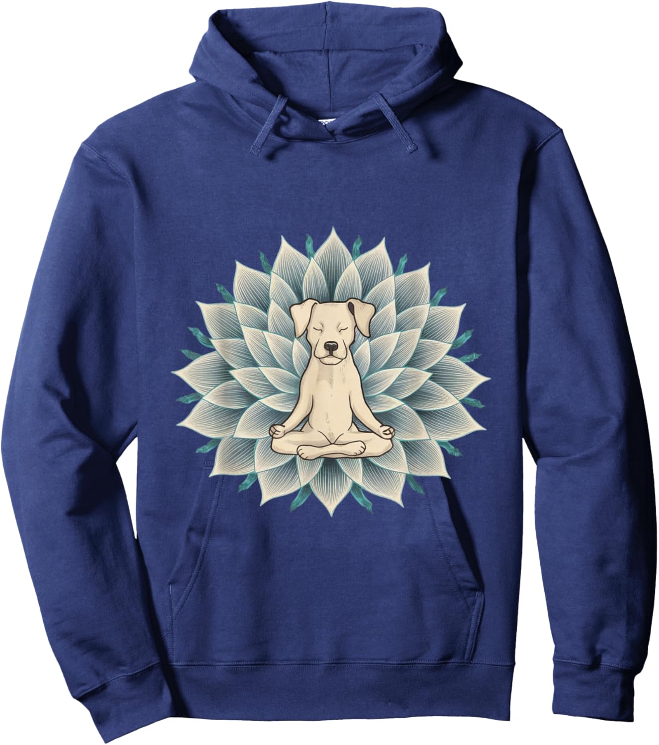 Buddha Yoga Dog Shirt Meditation Lotus Flower Women Hoodie - Hoodie | Navy
