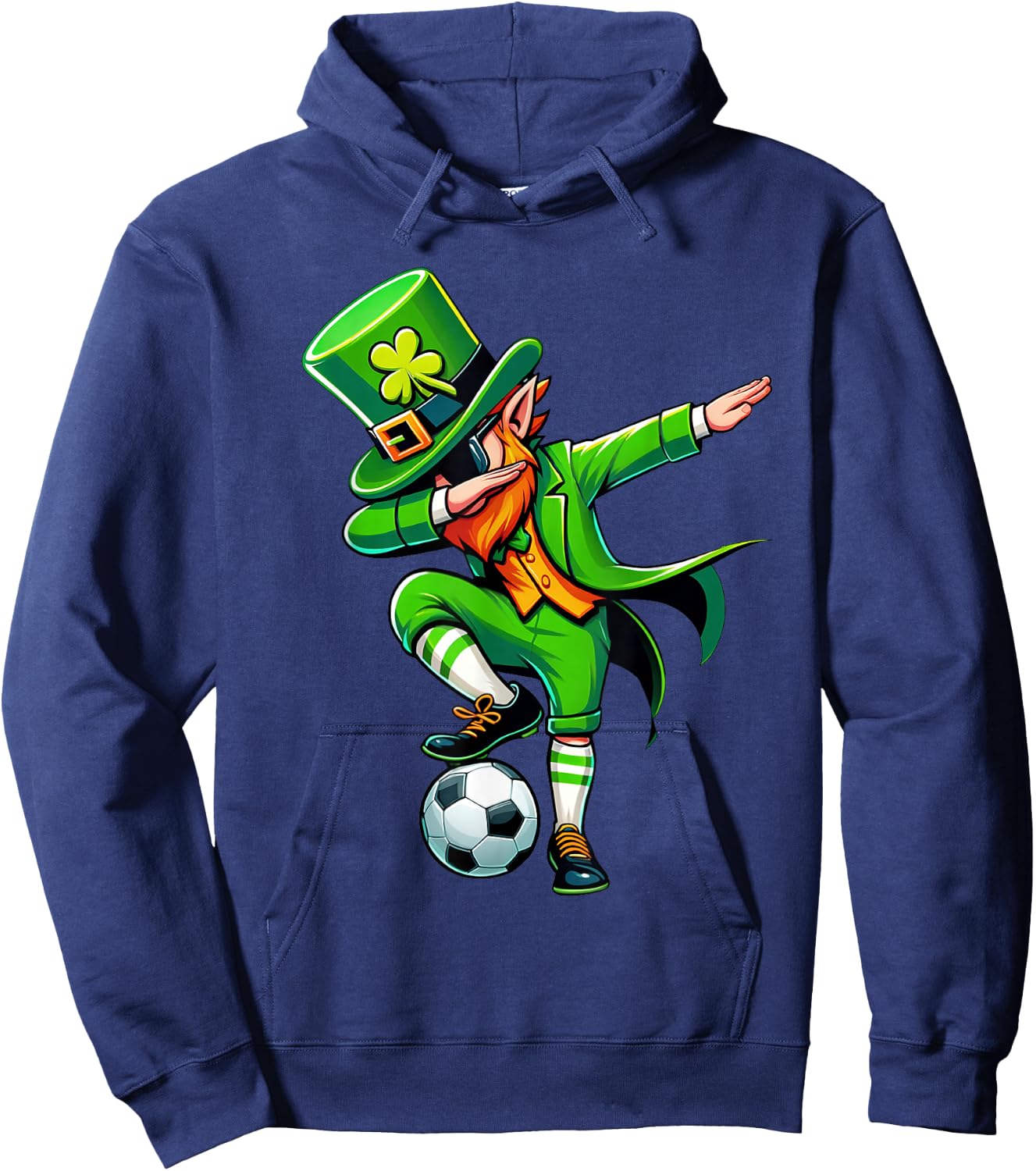 Leprechaun Playing Soccer St Patricks Day Sport Boys Hoodie - Hoodie | Navy