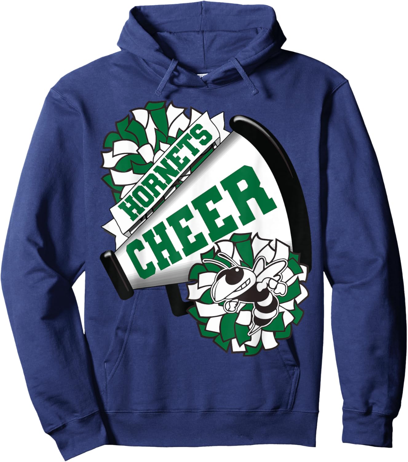 Hornets Cheer Back To School Cheerleading Spirit Green Hoodie - Hoodie | Navy