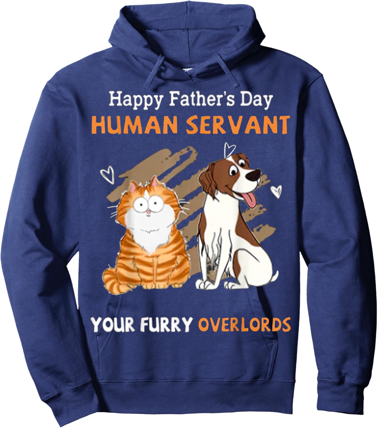 Happy Father's Day Human Servant Your Furry Overlords Hoodie - Hoodie | Navy