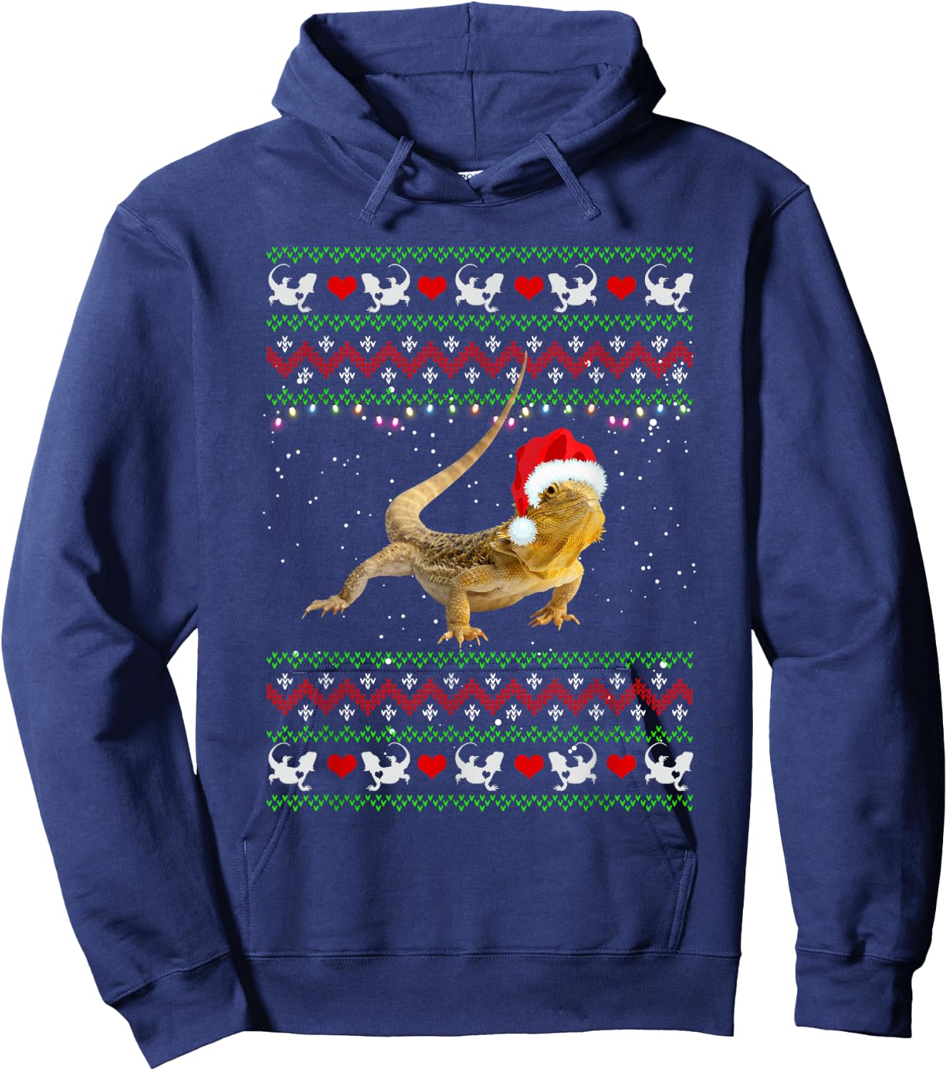 Ugly Bearded Dragon Christmas Gifts Bearded Dragon Lover Hoodie - Hoodie | Navy
