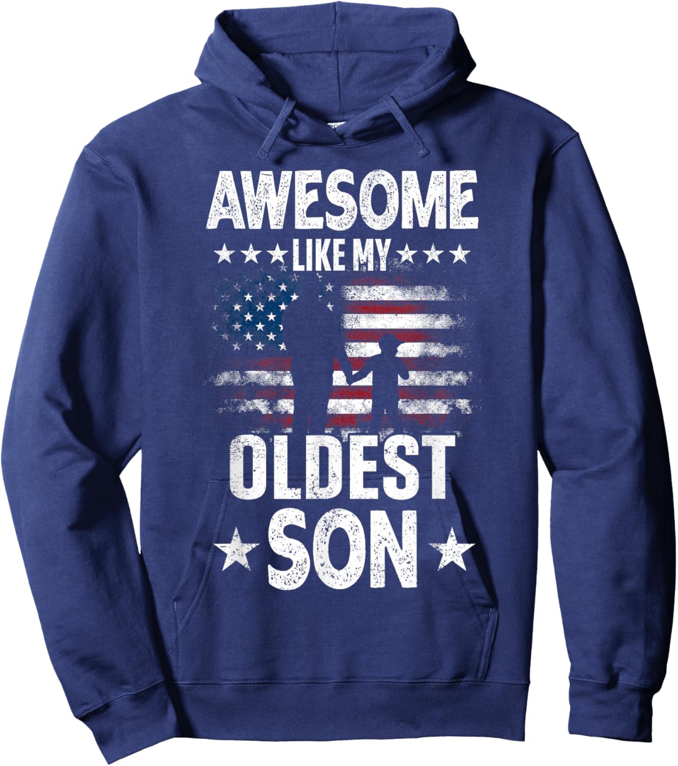 Awesome Like My Oldest Son Vintage Usa Flag Fathers Day Kids Men Hoodie - Hoodie | Navy