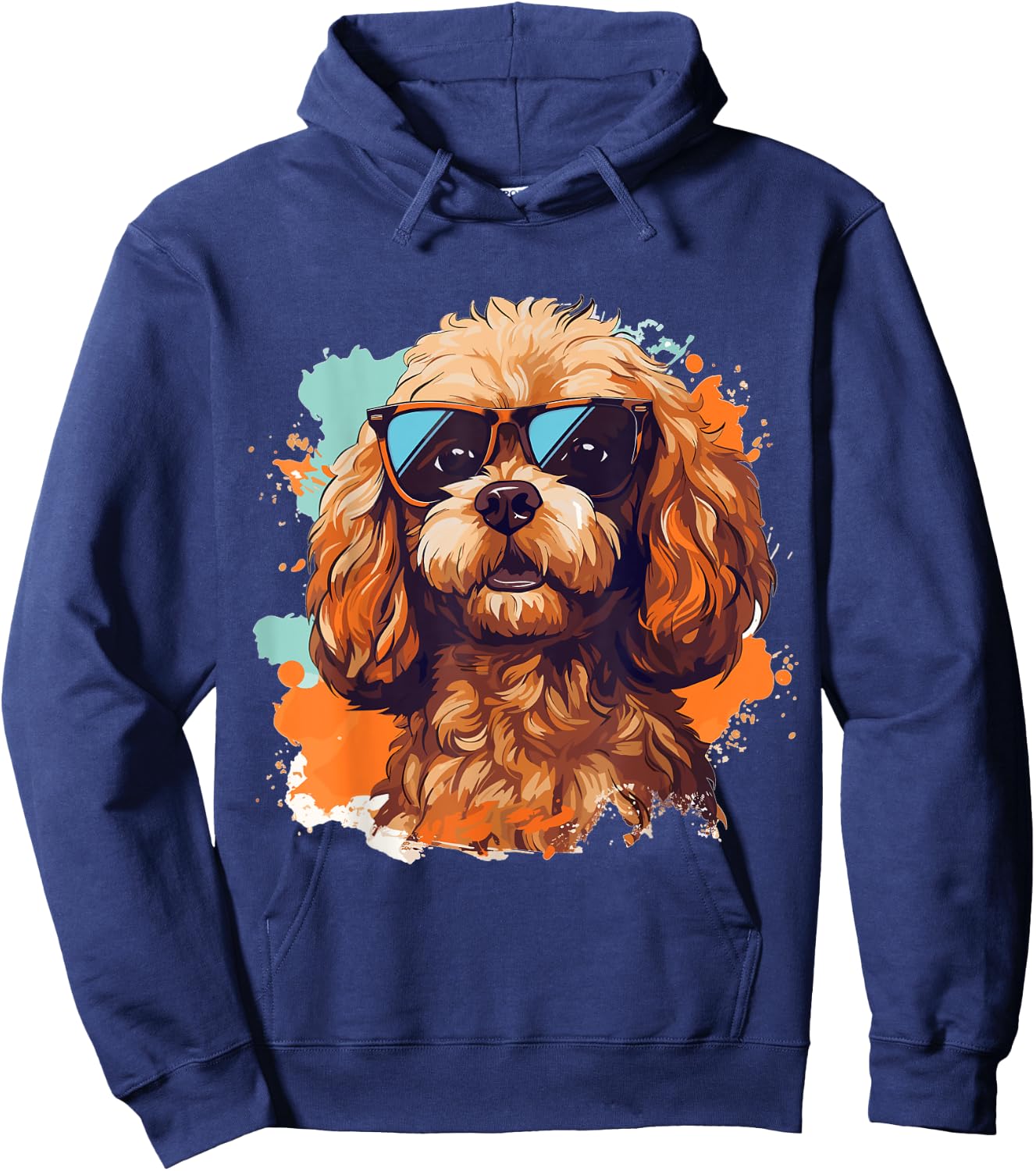 Cavapoo Dog Breed Pet Cute Graphic with Sunglasses Hoodie - Hoodie | Navy