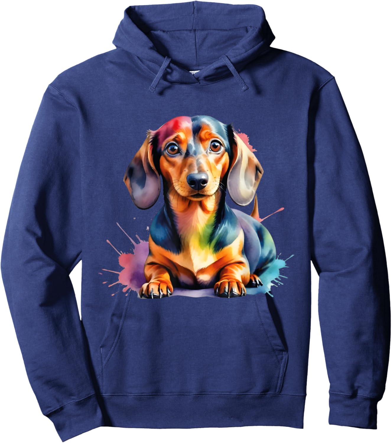 Colorful Wiener & Dachshund Hoodie - Hoodie | Navy