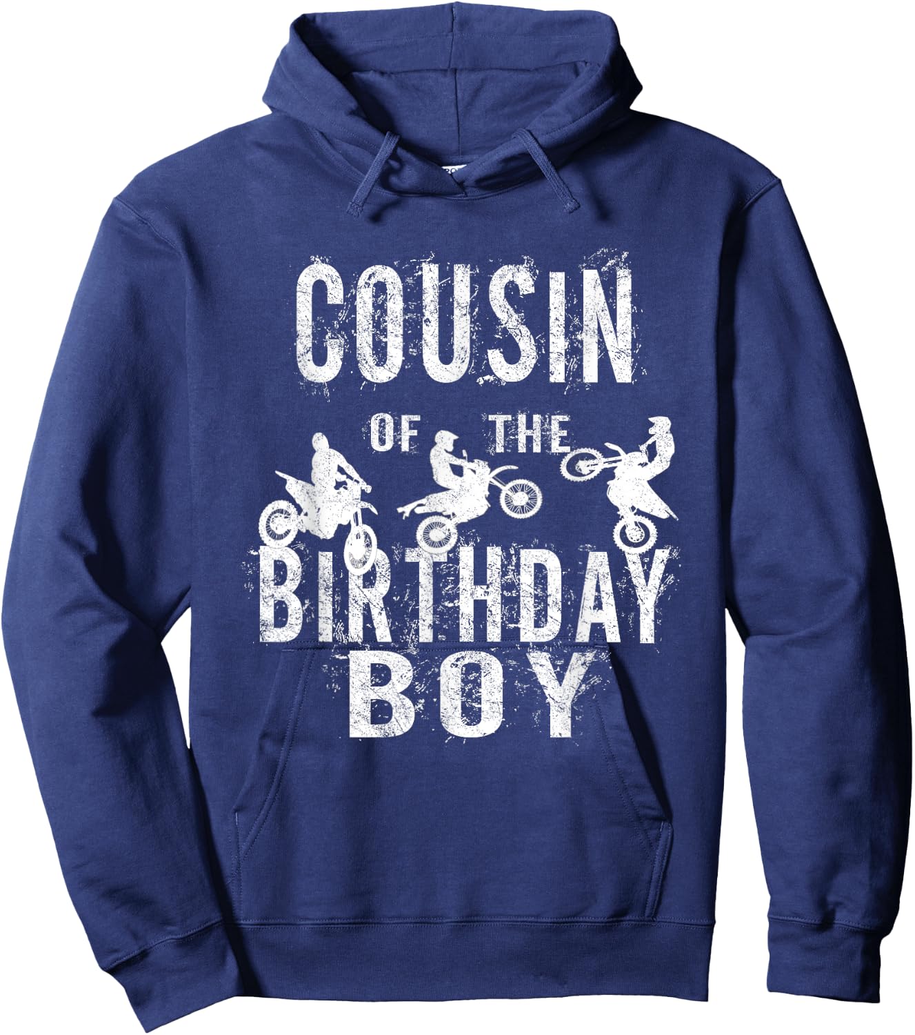Cousin Of The Birthday Boy Dirt Bike B-day Party Hoodie - Hoodie | Navy