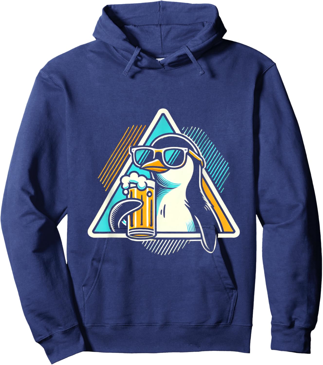 Beer Drinking Summer Holiday Sunglasses Penguin Women Hoodie - Hoodie | Navy