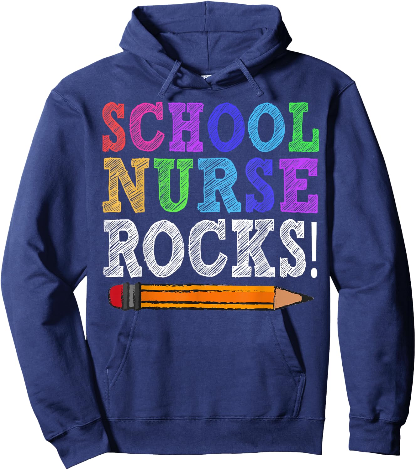 School Nurse Rocks Teacher Funny Back To School Women Girls Kids Hoodie - Hoodie | Navy