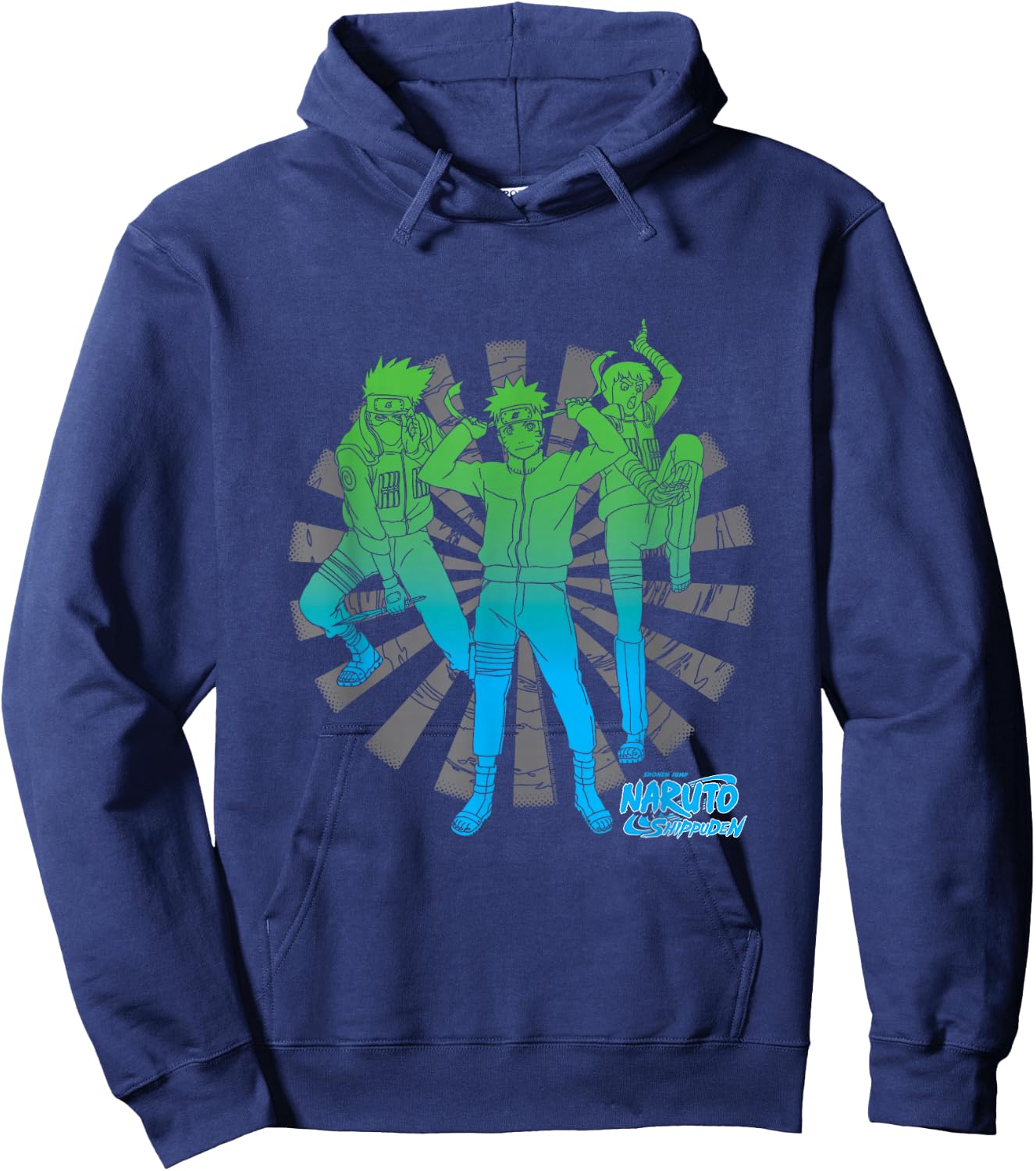 Naruto Shippuden Naruto Rock Lee Kakashi Anime Hoodie - Hoodie | Navy