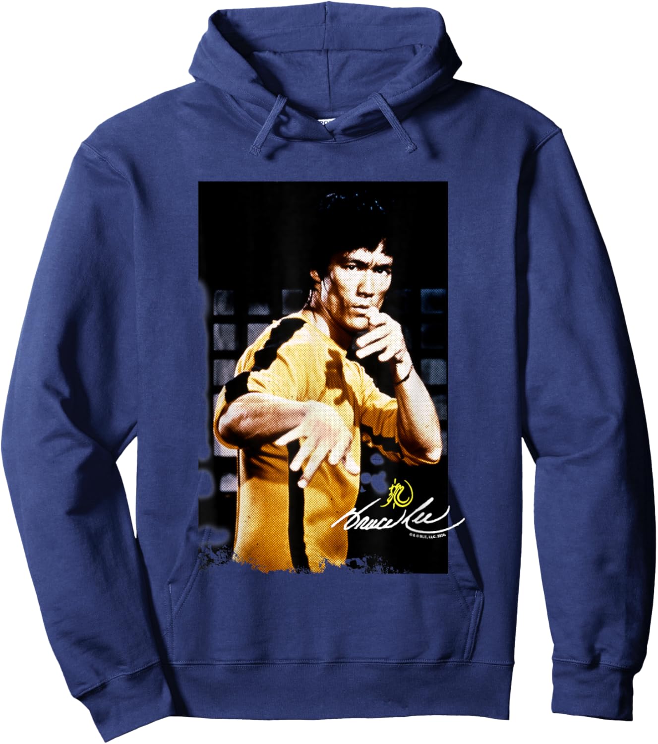 Bruce Lee Game of Death Iconic Yellow Suit Poster Vintage Hoodie - Hoodie | Navy
