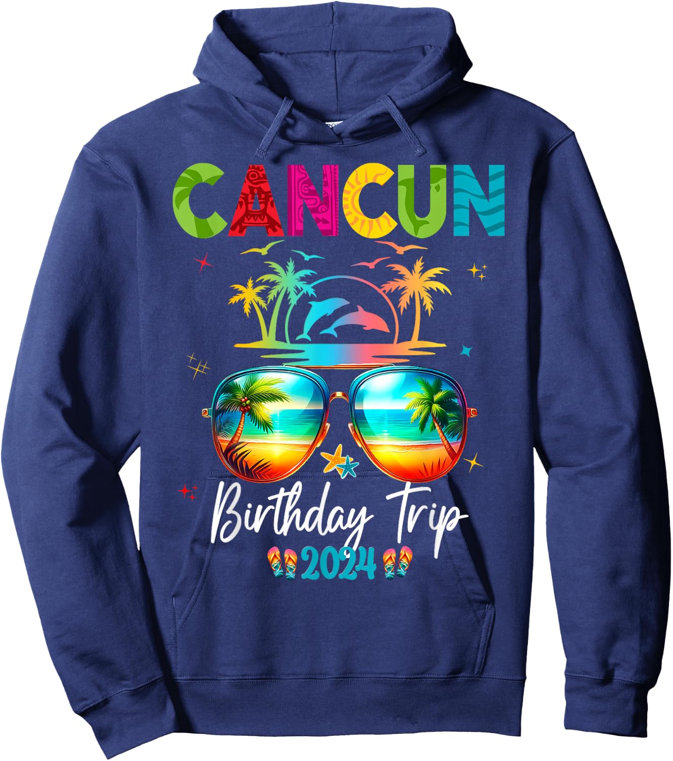 Mexico Cancun Vacation Group 2024 Hoodie - Hoodie | Navy