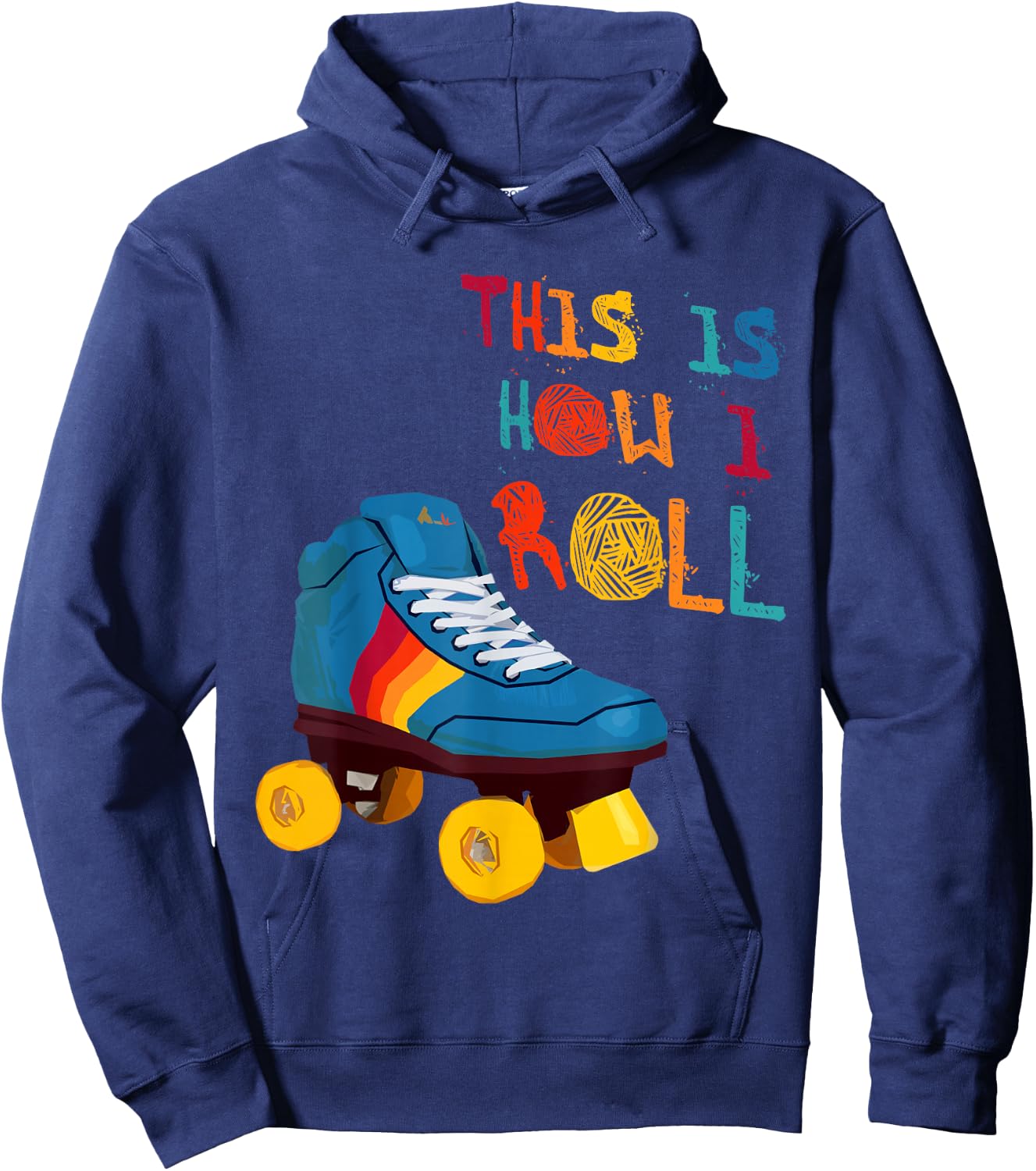 This Is How I Roll Roller Skate Funny Vintage Skating Gifts Hoodie - Hoodie | Navy