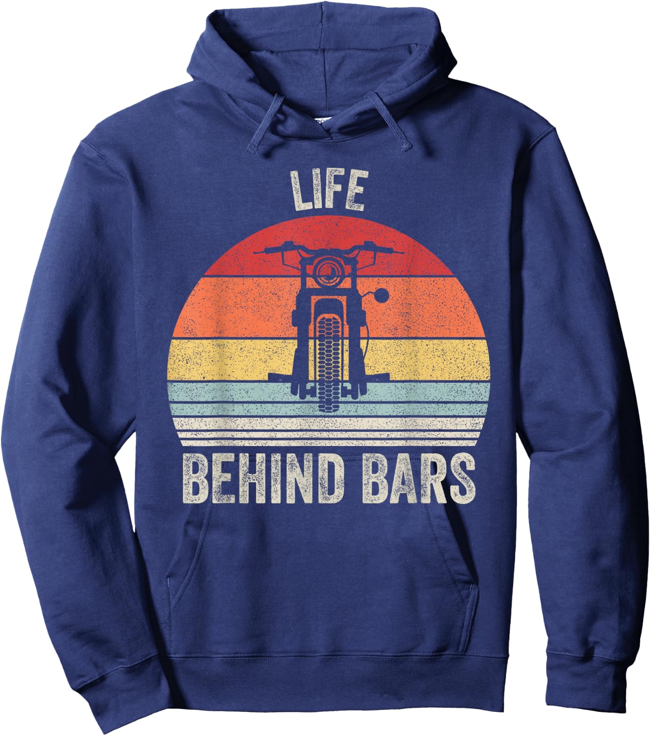 Vintage Retro Life Behind Bars Shirt Motorcycle Rider Gift Hoodie - Hoodie | Navy