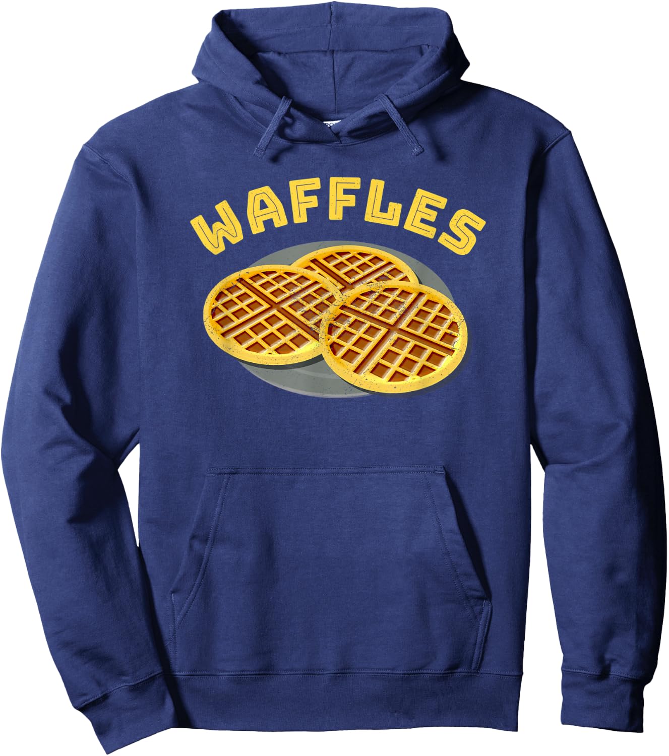 Chicken Waffles Funny Halloween Couple Costume Waffles Half Hoodie - Hoodie | Navy