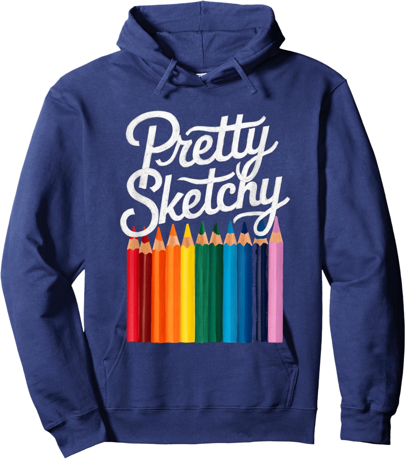 Pretty Sketchy Colored Pencils Fun Art Lover Artists Kids Hoodie - Hoodie | Navy