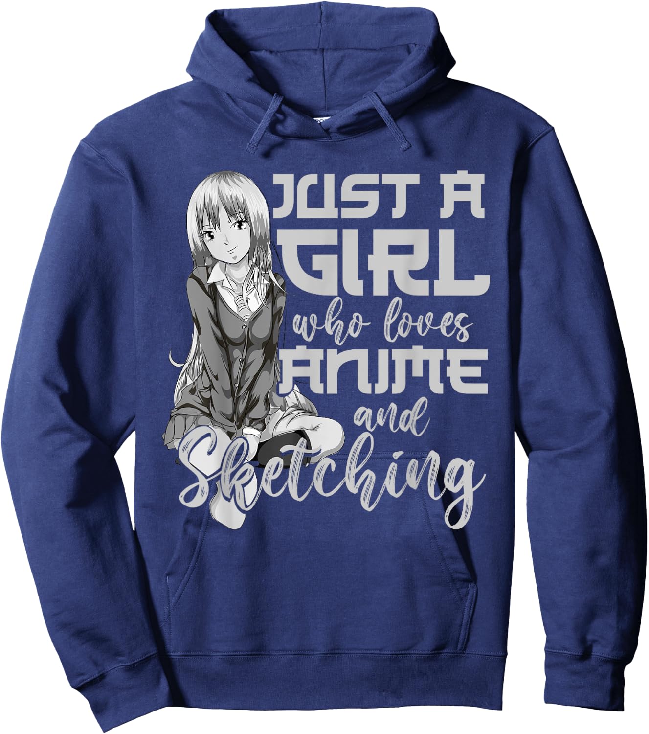 Artist Gift Just A Girl Who Loves Anime And Sketching Anime Hoodie - Hoodie | Navy