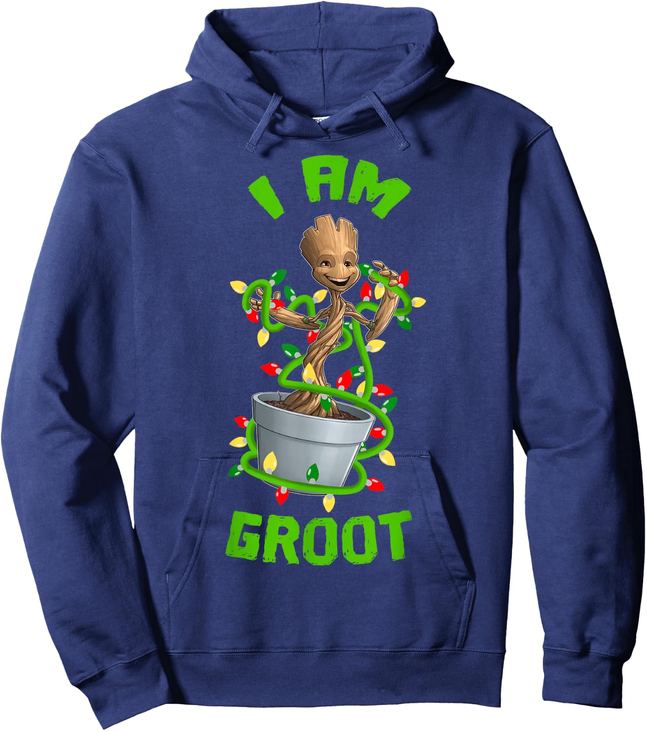 Marvel Christmas I Am Groot Cartoon Hoodie - Hoodie | Navy