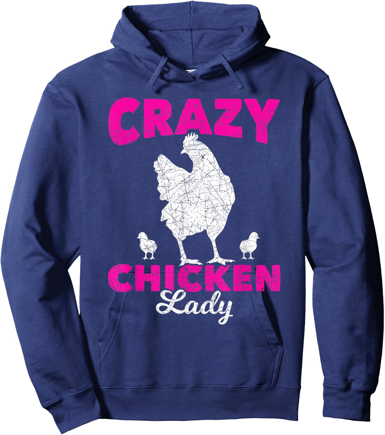 Crazy Chicken Lady Chicken Hoodie - Hoodie | Navy