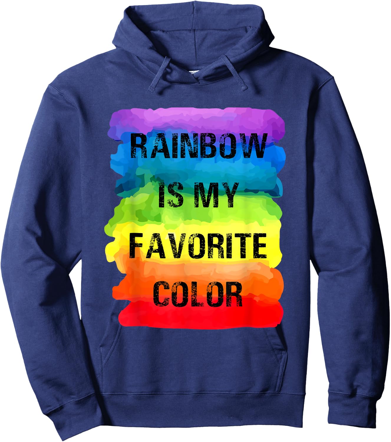 Rainbow Is My Favorite Color Design Hoodie - Hoodie | Navy
