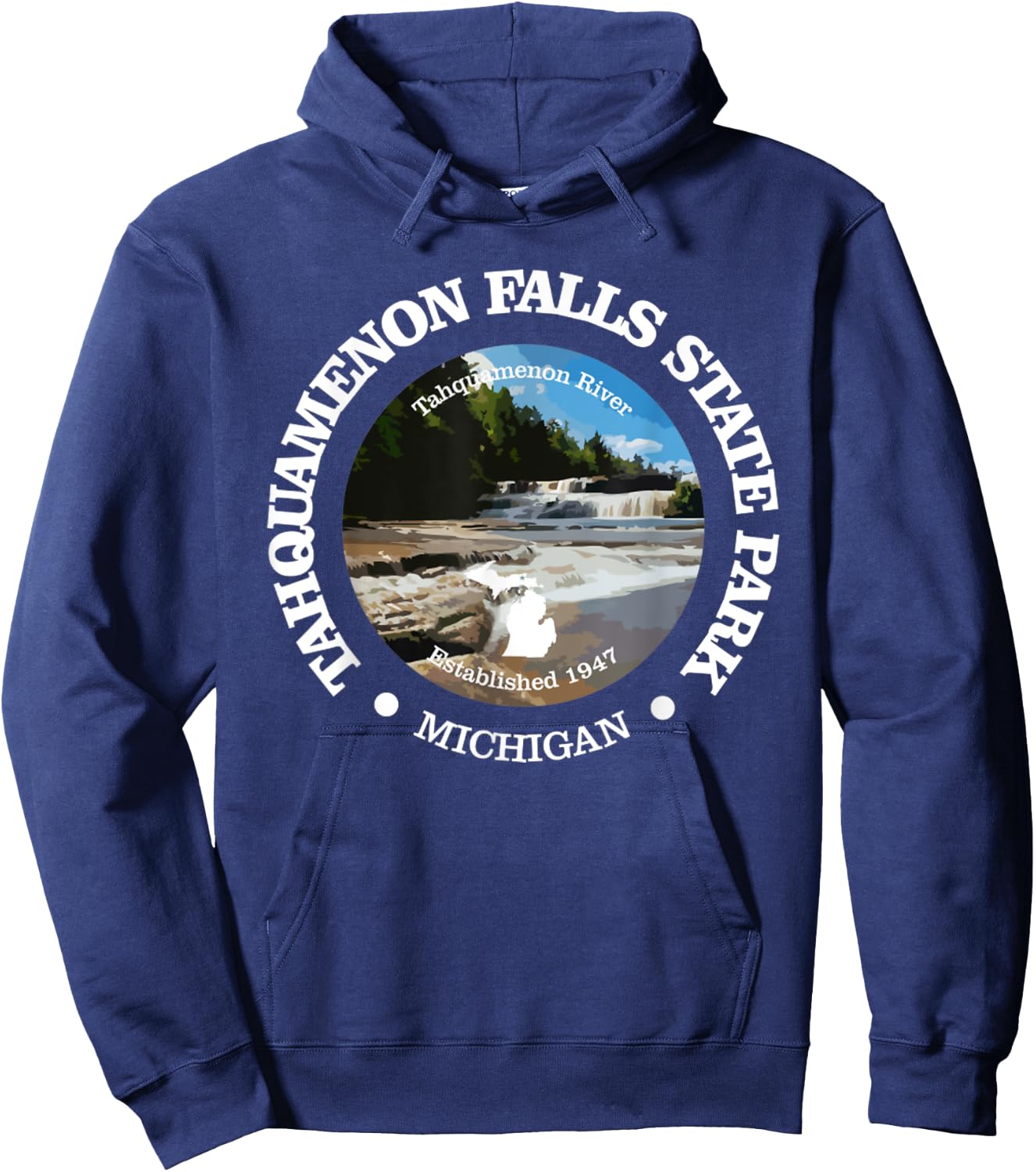 Tahquamenon Falls State Park Funny Michigan 1947 River Hoodie - Hoodie | Navy