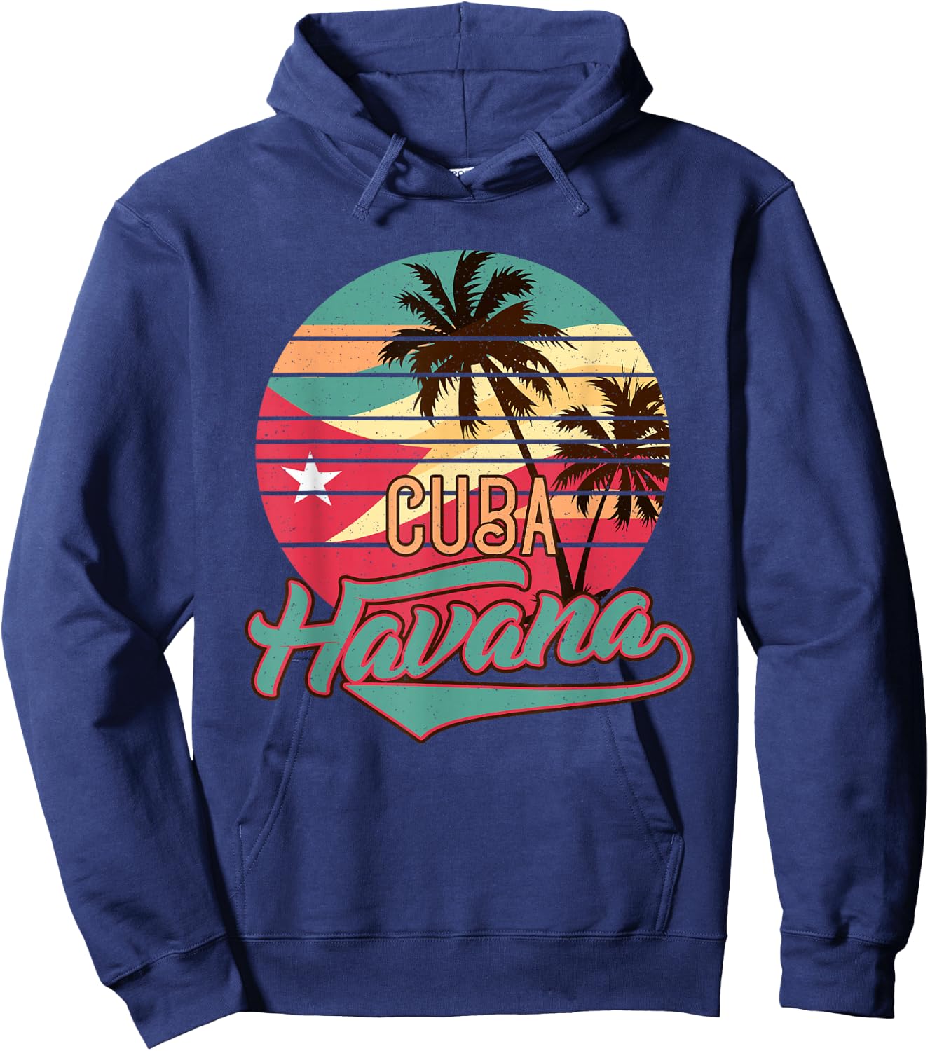 Retro Havana Cuba Vintage Caribbean Cuban Souvenir Small Hoodie - Hoodie | Navy