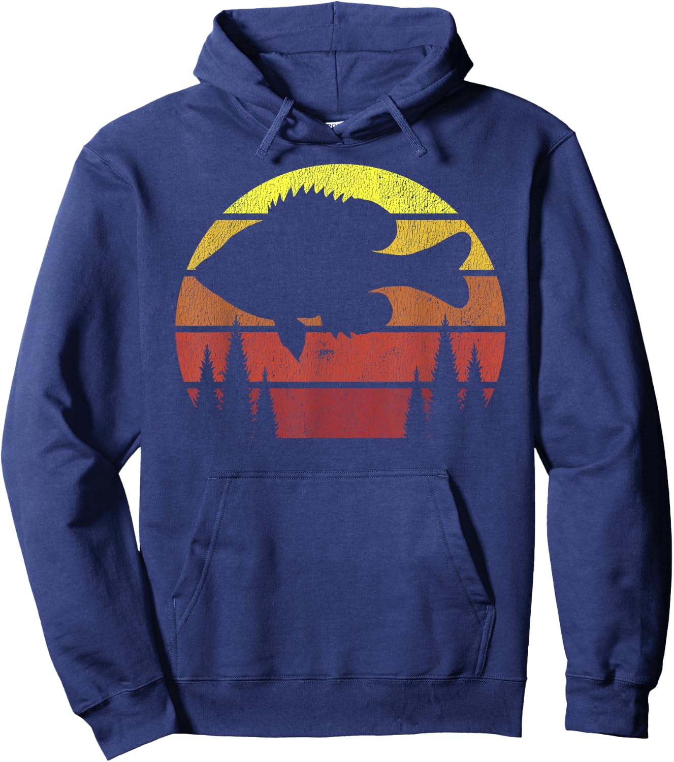 Northern Outdoors Bluegill Co. Men's Adult Retro Fishing Panfish - Black, Small Hoodie - Hoodie | Navy
