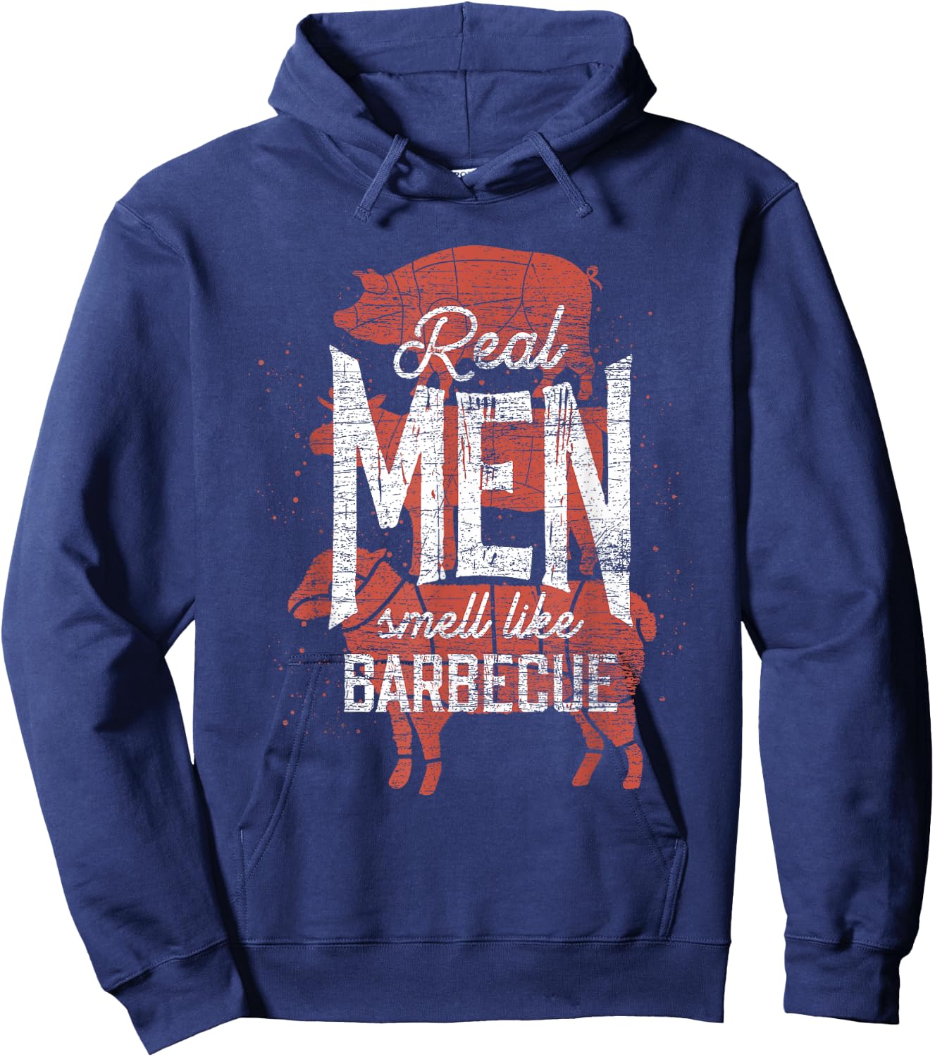 Real Men Smell Like Barbecue Smoked Meat Men Gift BBQ Hoodie - Hoodie | Navy