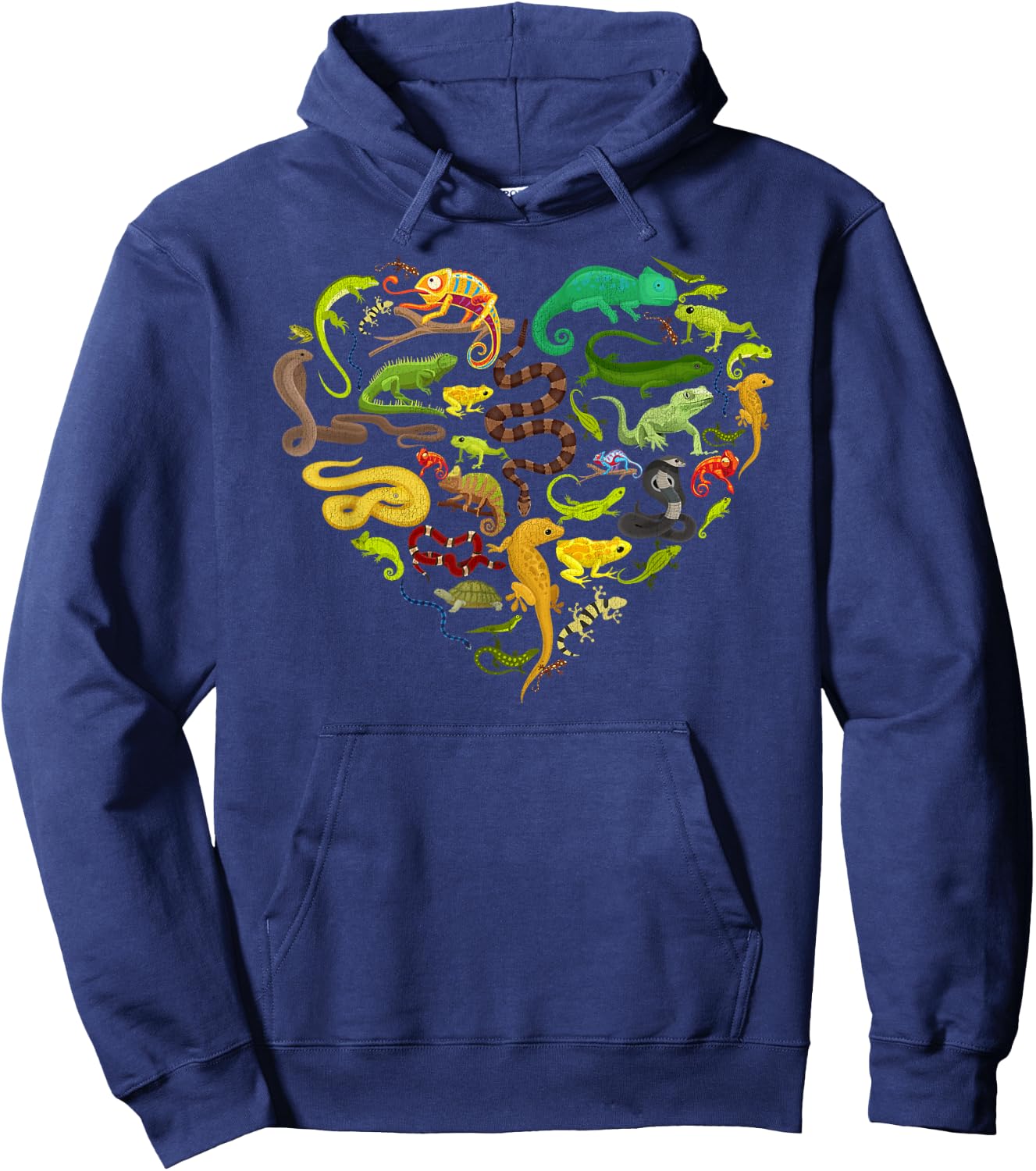 Reptile Heart Snake Lizard Hoodie - Hoodie | Navy