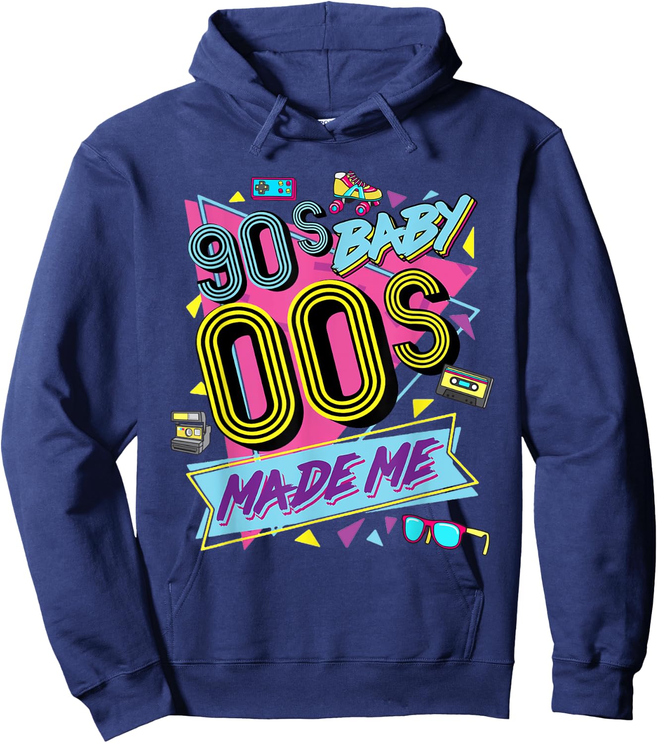 Retro Vintage 90's Baby 00's Made Me Nostalgia Classic Hoodie - Hoodie | Navy