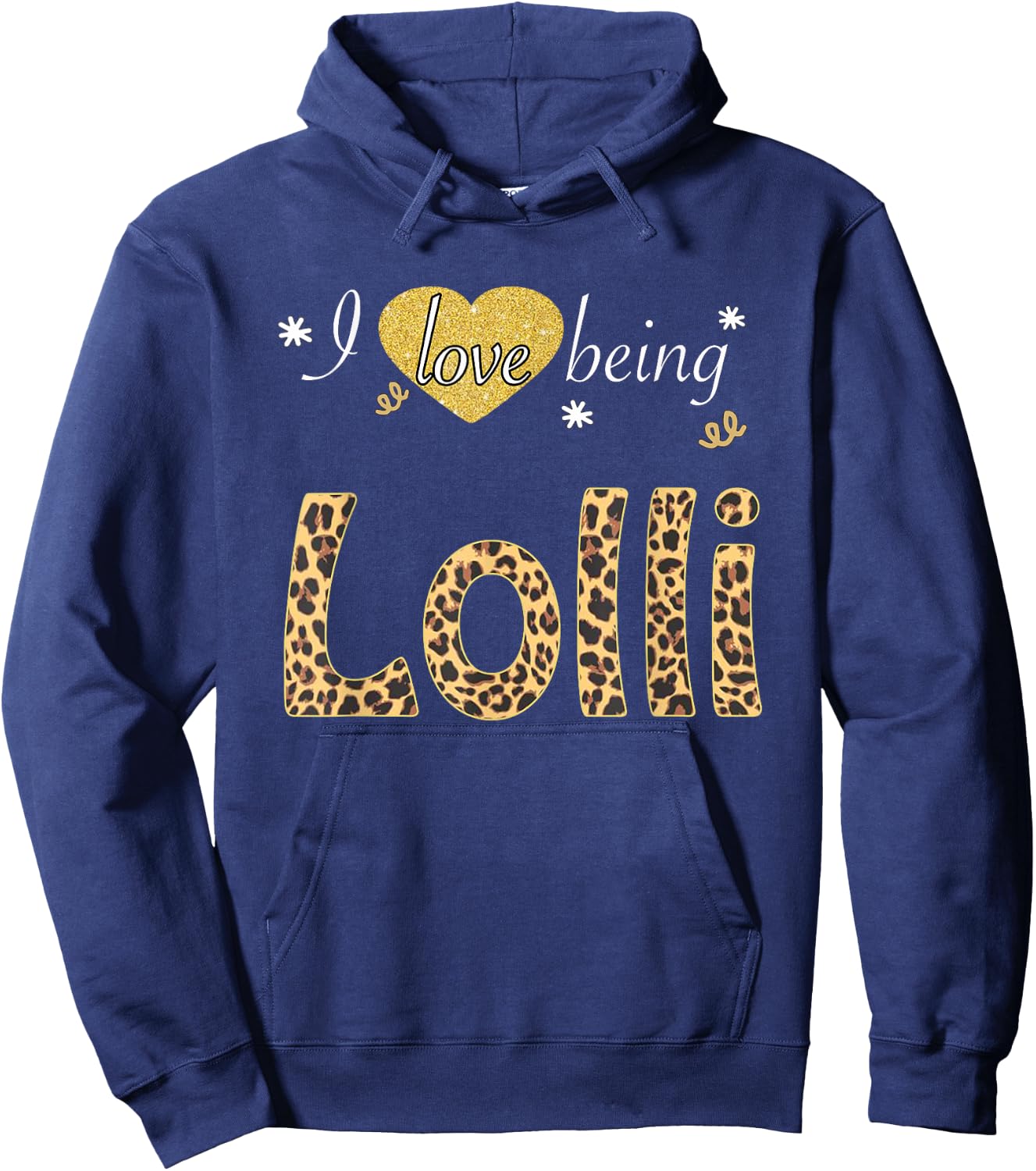I Love Being Lolli leopard plaid gift Hoodie - Hoodie | Navy