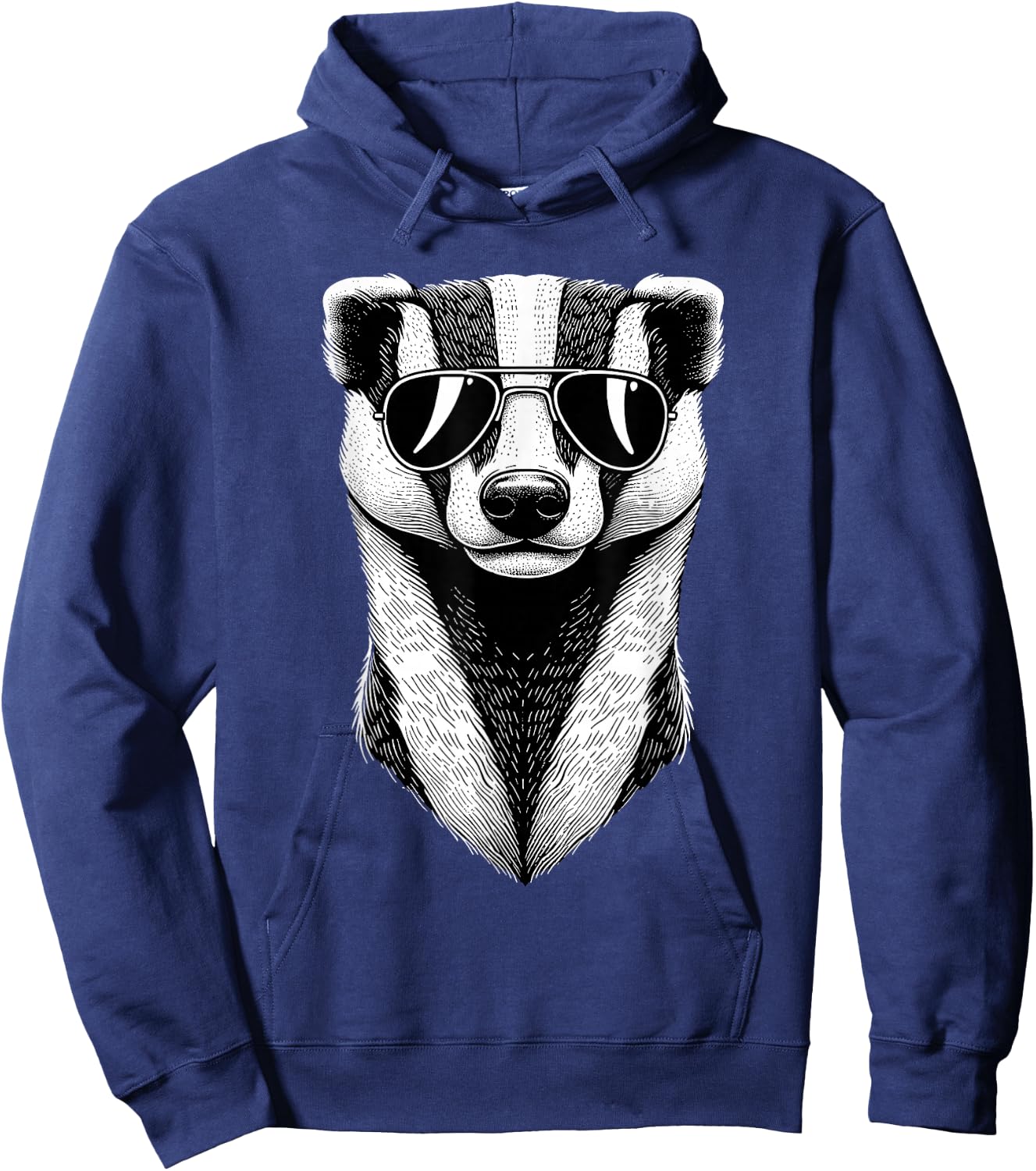 Funny Honey Badger Art Wearing Sunglasses Hoodie - Hoodie | Navy