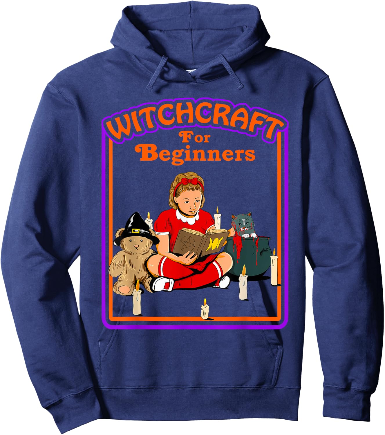 Witchcraft for Beginners Funny Sarcastic Retro Vintage Style Hoodie - Hoodie | Navy